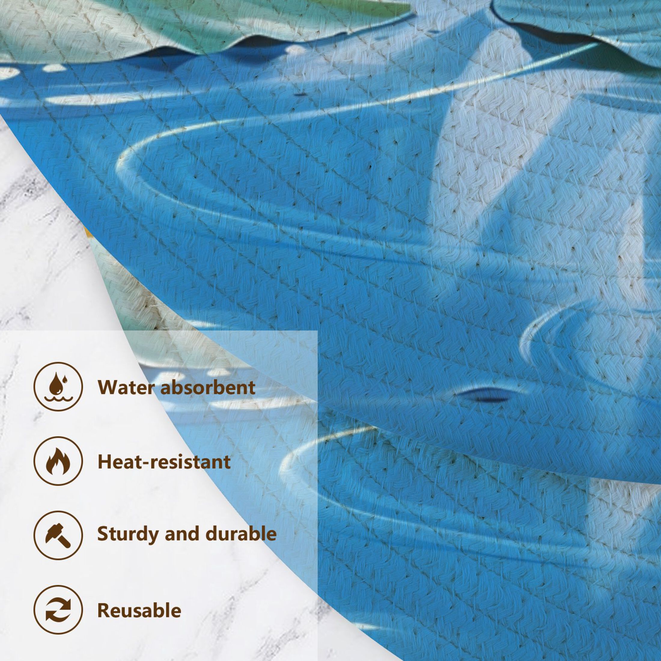 Flower Lotus 3 PCs Pot Holders Trivets Kitchen 15