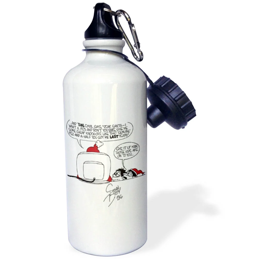 Sean Boley Cartoon about Santas E-Mail for Christmas 21 oz Sports Water Bottle wb-3284-1