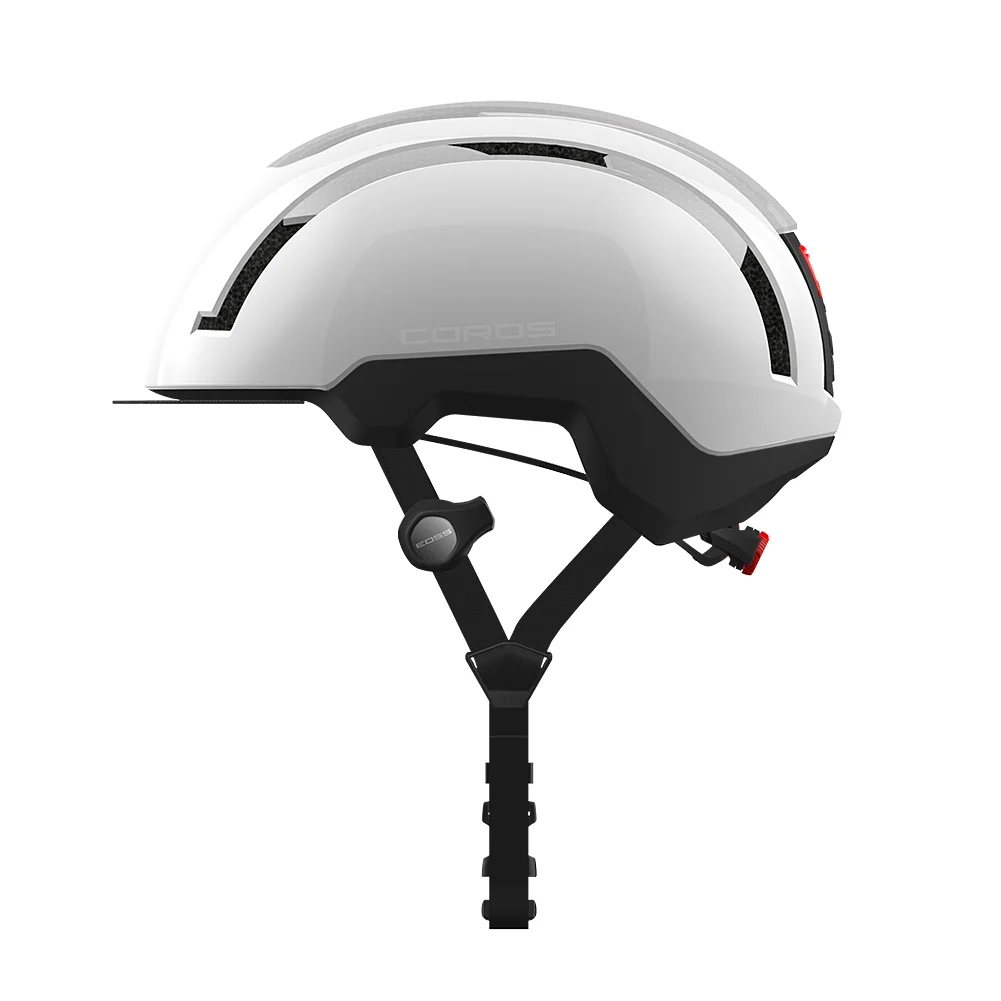 CRSURBANMWHT Coros SafeSound Urban Smart Cycling Helmet with Ear Opening Sound System, SOS Emergency Alert, and LED Tail Light | Bluetooth for Music and Phone Calls | Smart Remote | Lightweight