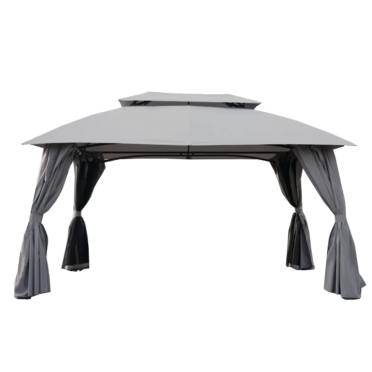 Garden Winds Replacement Canopy Top Cover Compatible with The Grand Patio 10' X 13' Gazebo - RipLock 350 - Slate Gray