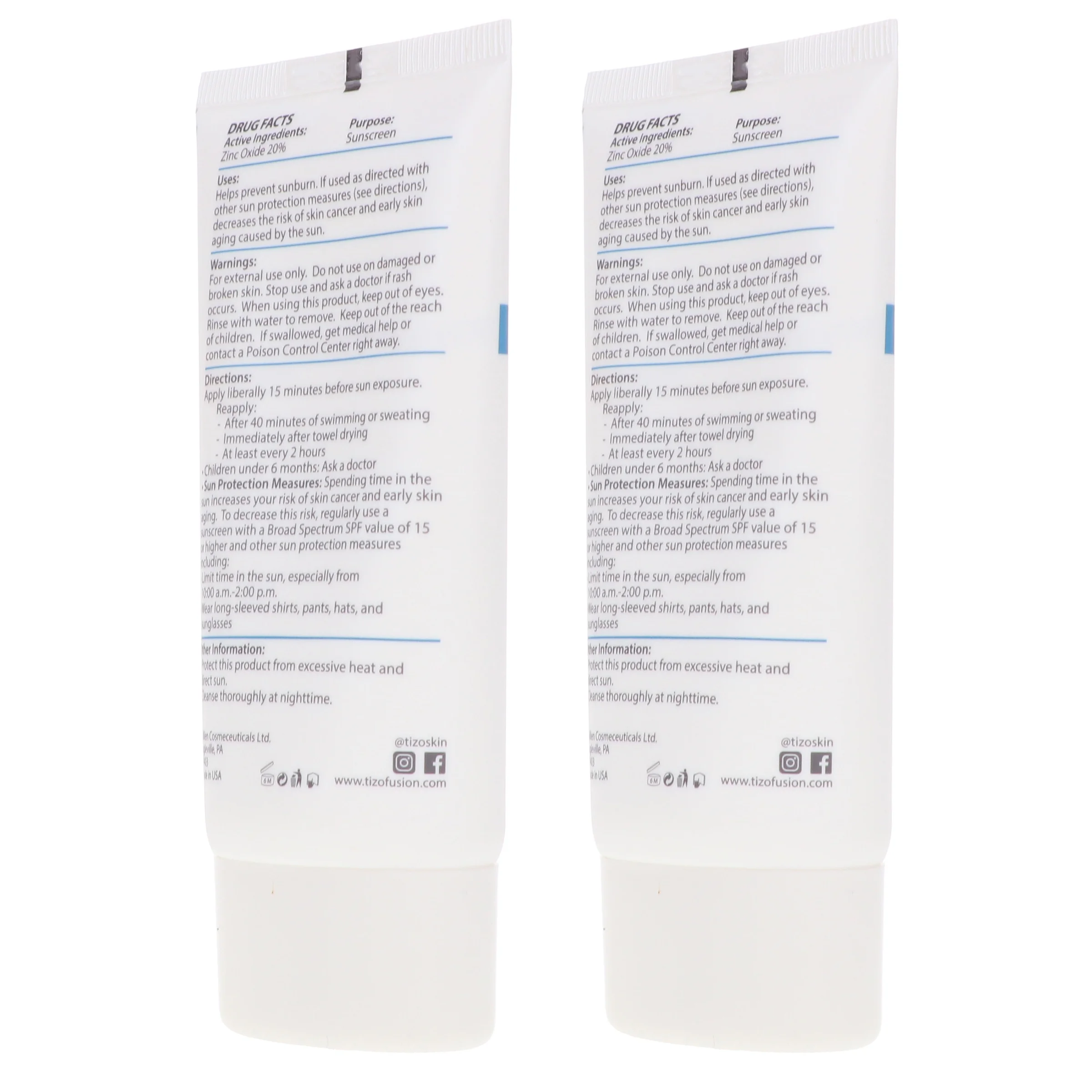 TiZO Zinc Body and Face Sunscreen SPF 40 Non-Tinted with Antioxidants C & E 3.5 oz 2 Pack