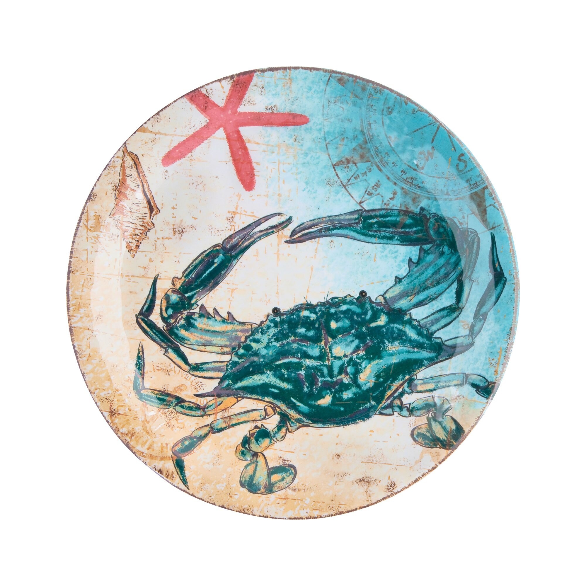 UPware 12-Piece Sealife Crab Melamine Dinnerware Set