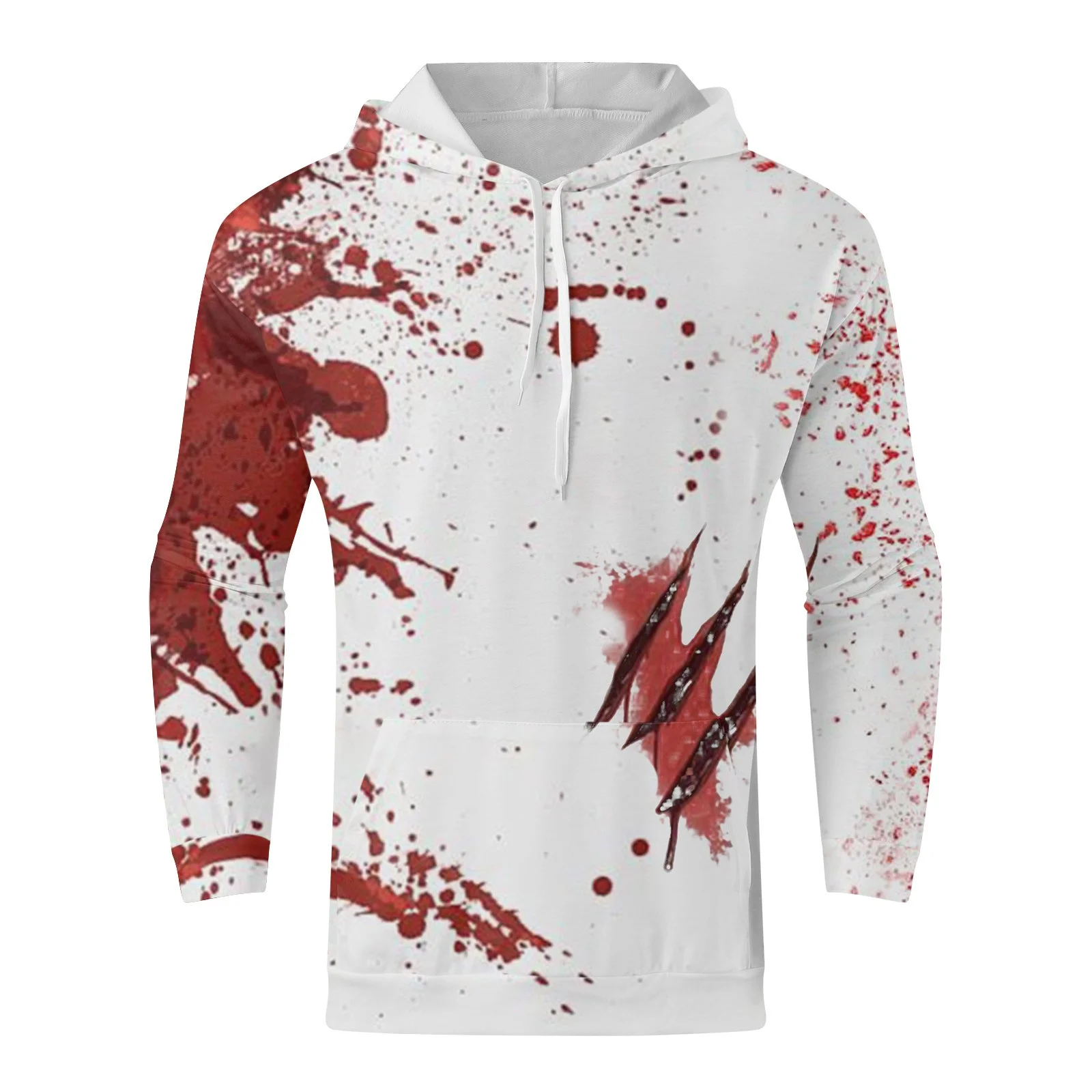 PMUYBHF Men's Sweatshirts Hoodies Graphic Male Autumn and Winter Festival Sweatshirt Long Sleeve Hooded Full Print Top Men's Sweater