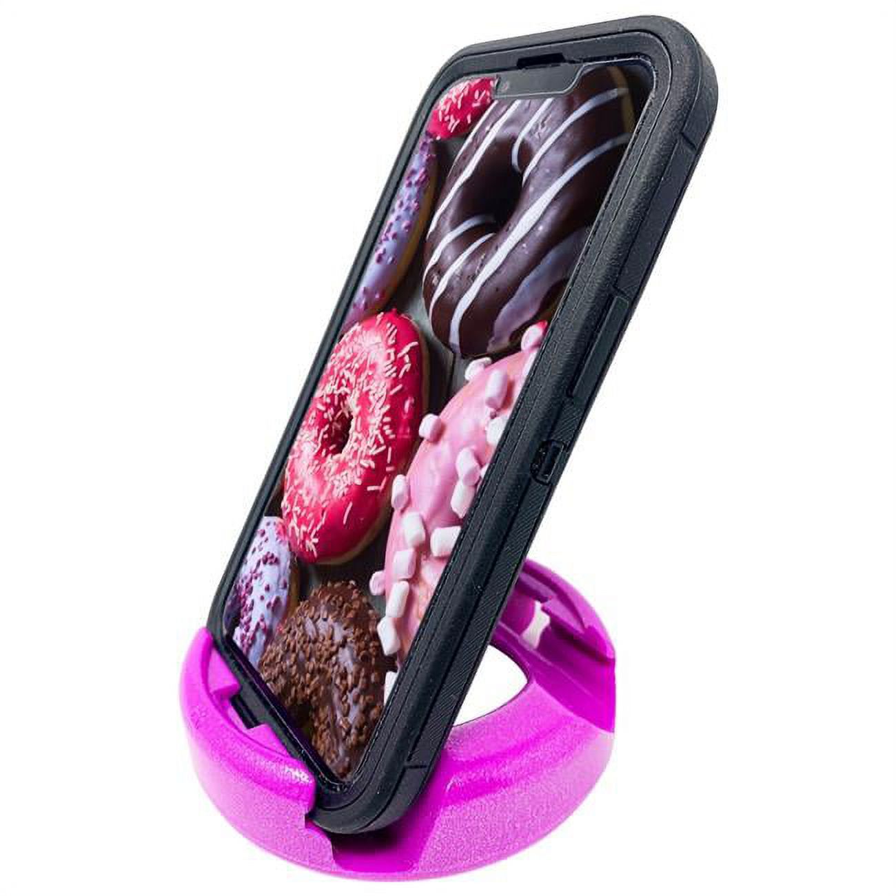 GoDonut Plus Round Phone Stand & Tablet Holder Desk Organizer Accessories, Fuchsia