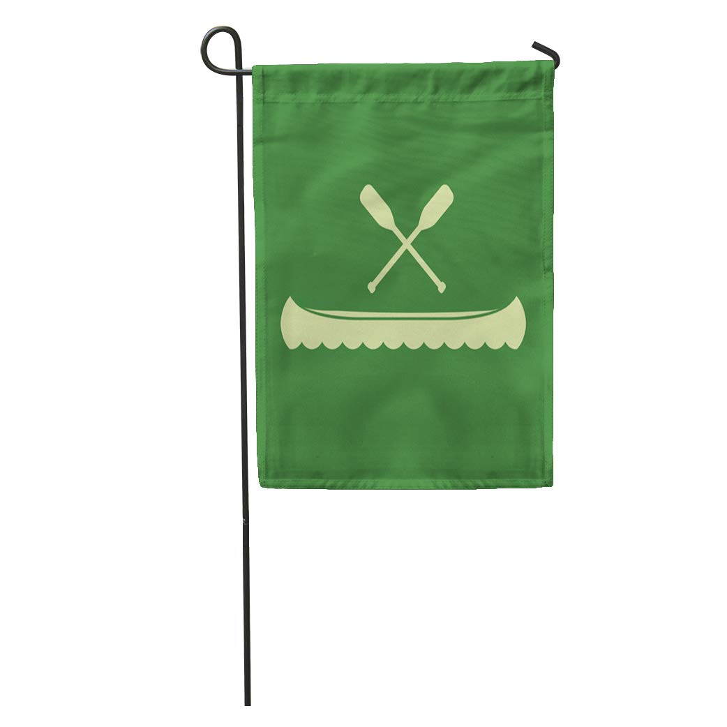 LADDKE Paddle Canoe and Crossed Oars Graphic Flat River Rowing Activity Garden Flag Decorative Flag House Banner 28x40 inch
