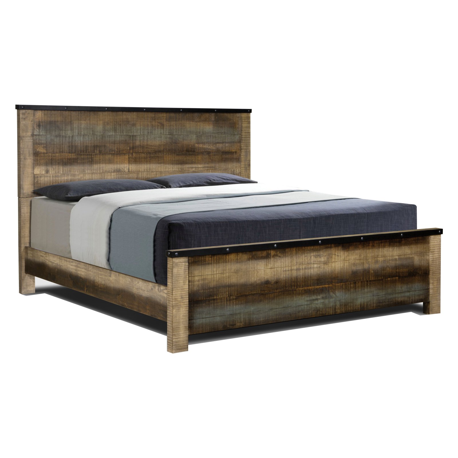 Sembene Eastern King Panel Bed Antique Multi-color