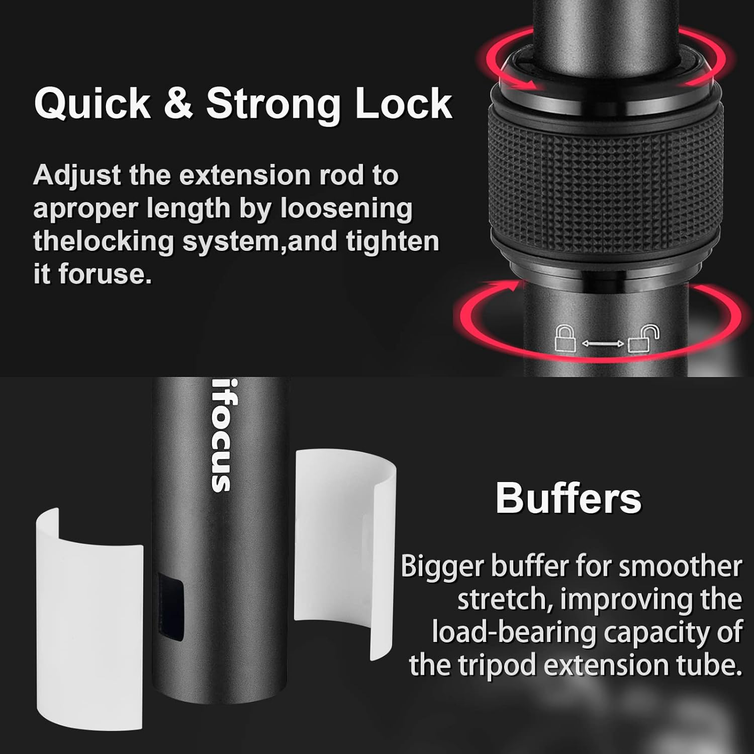 Tripod Extension, 2 Section Center Columns, 23.4