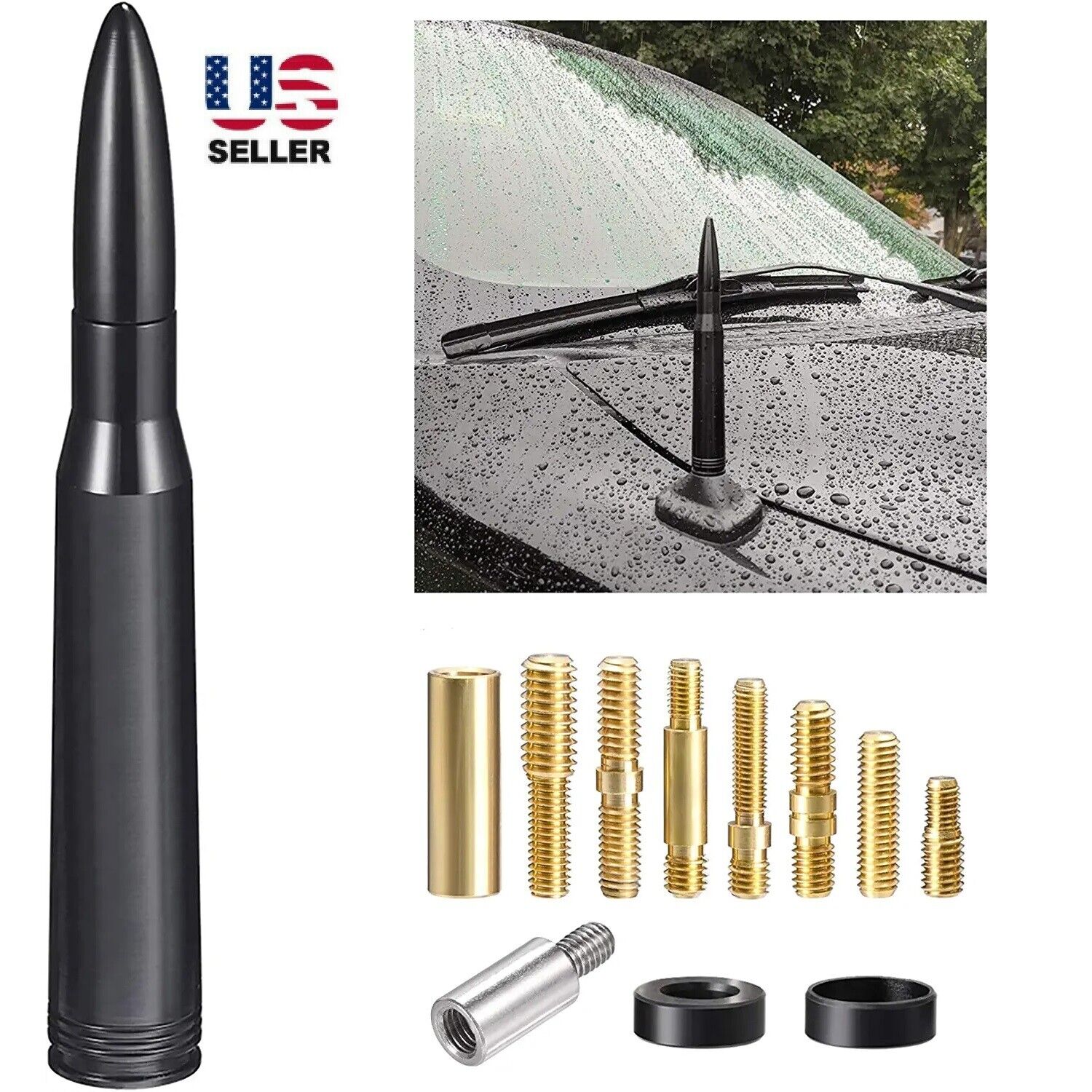 Bullet Style Black Antenna Mast Power for CHEVY SILVERADO For 2006-2021 New USA