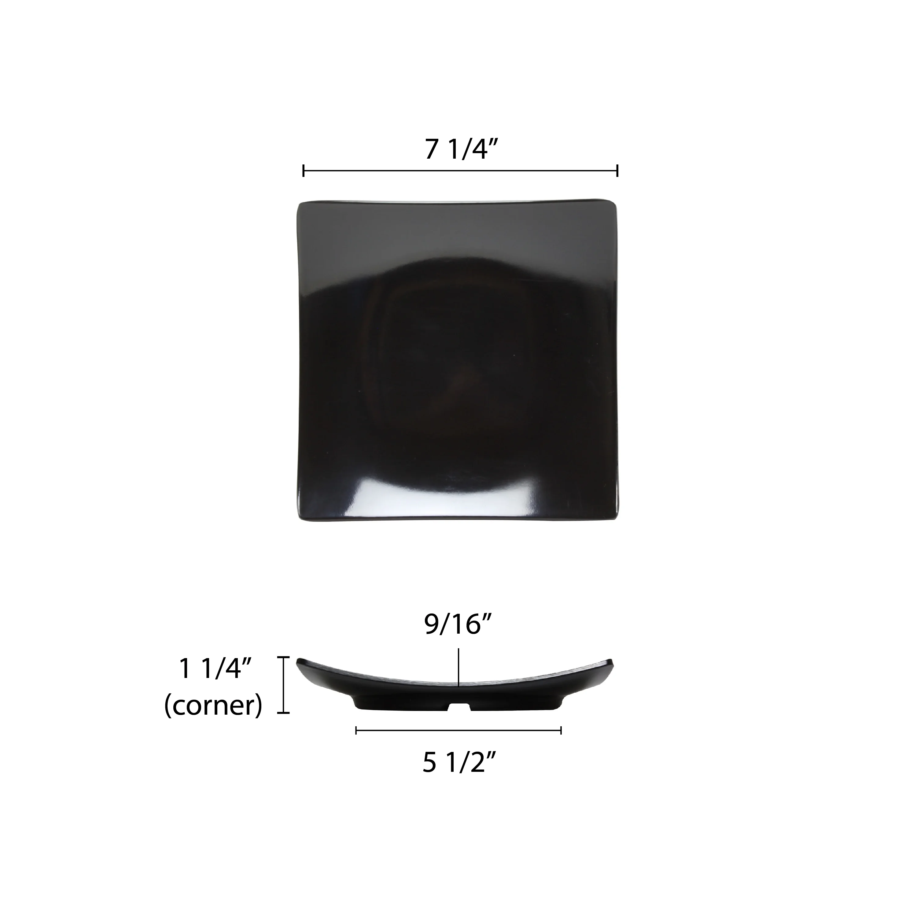 Excellante Classic Black Extra Heavy Weight Melamine Dinnerware Collection 7 3/8