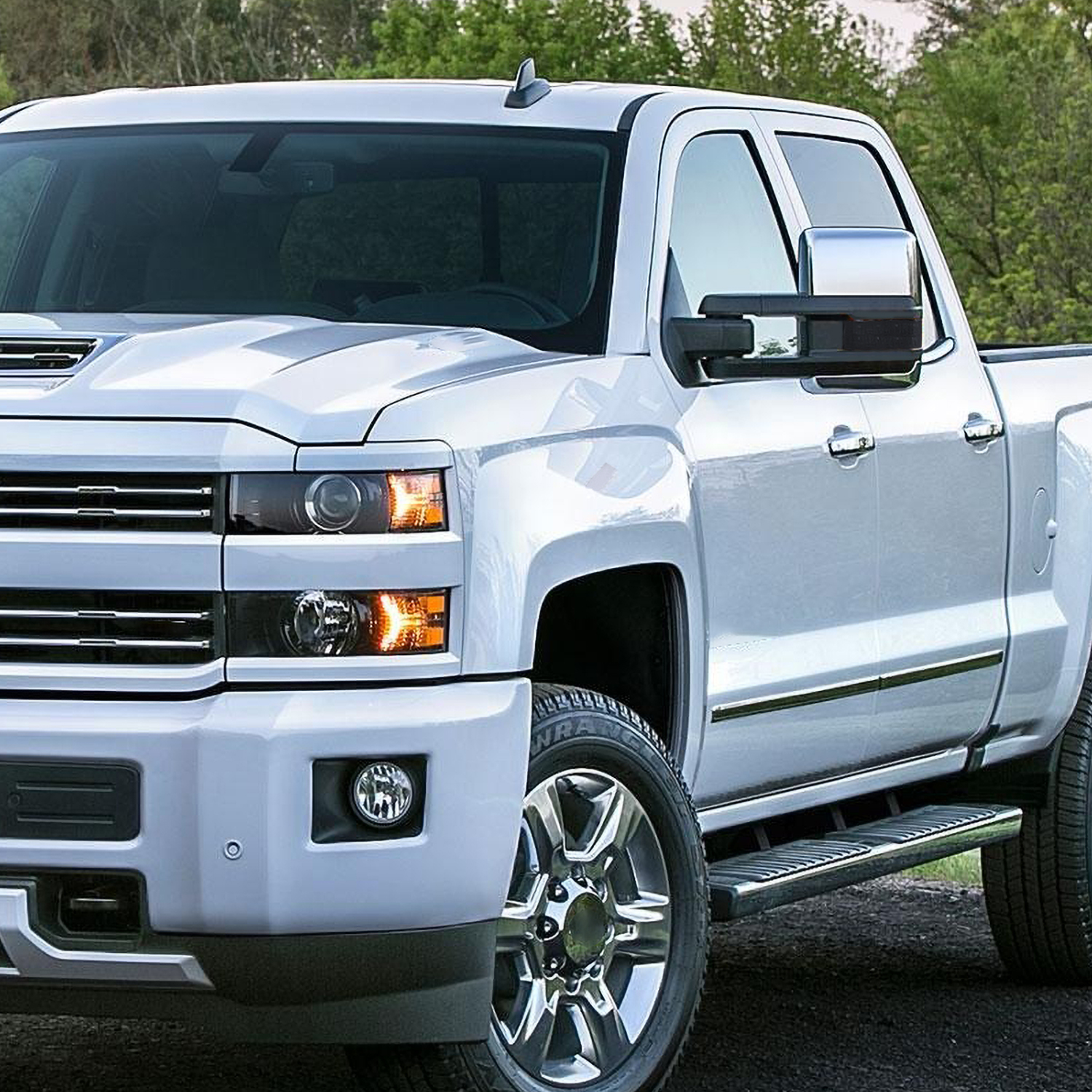 Spec-D Tuning Chrome Power Folding Heated Smoke Signal LED Tow Mirrors Compatible with Chevy Silverado 2014-2018