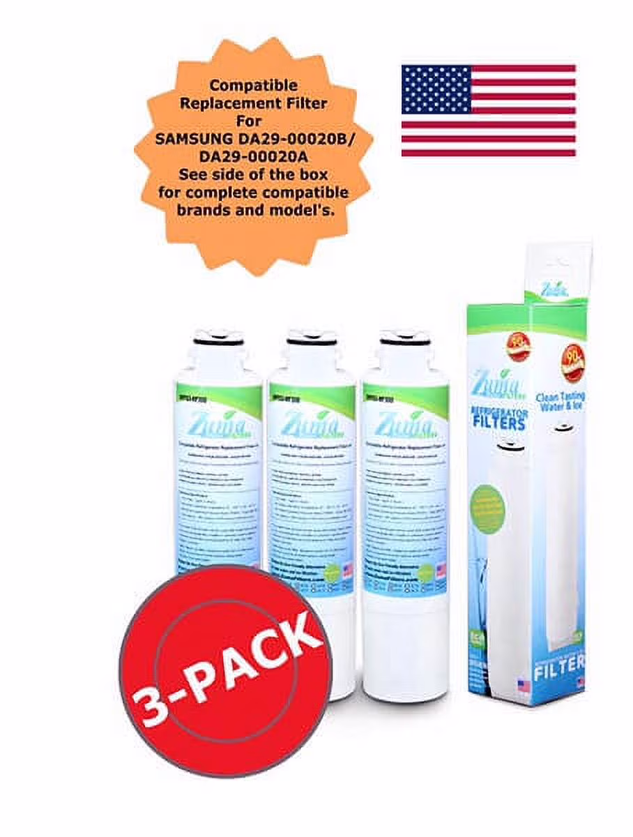 ZUMA Brand , Water and Ice Filter , Model # OPFS3-RF300 , Compatible with Samsung® HAF-CINEXP - 3 Pack - Made in U.S.A.