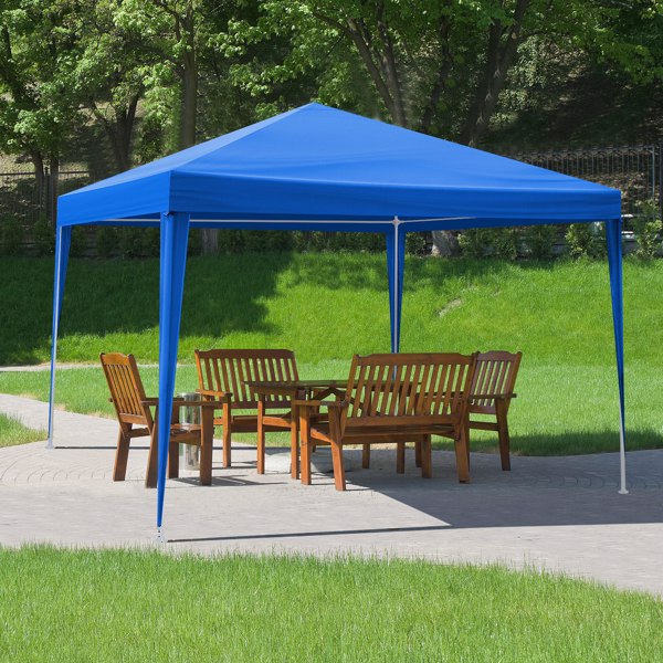 Capri 10 x 10ft Canopy Tent with 4 Removable Sidewalls, Outdoor Party Wedding Gazebo Heavy Duty Tent for Backyard Patio BBQ, Blue