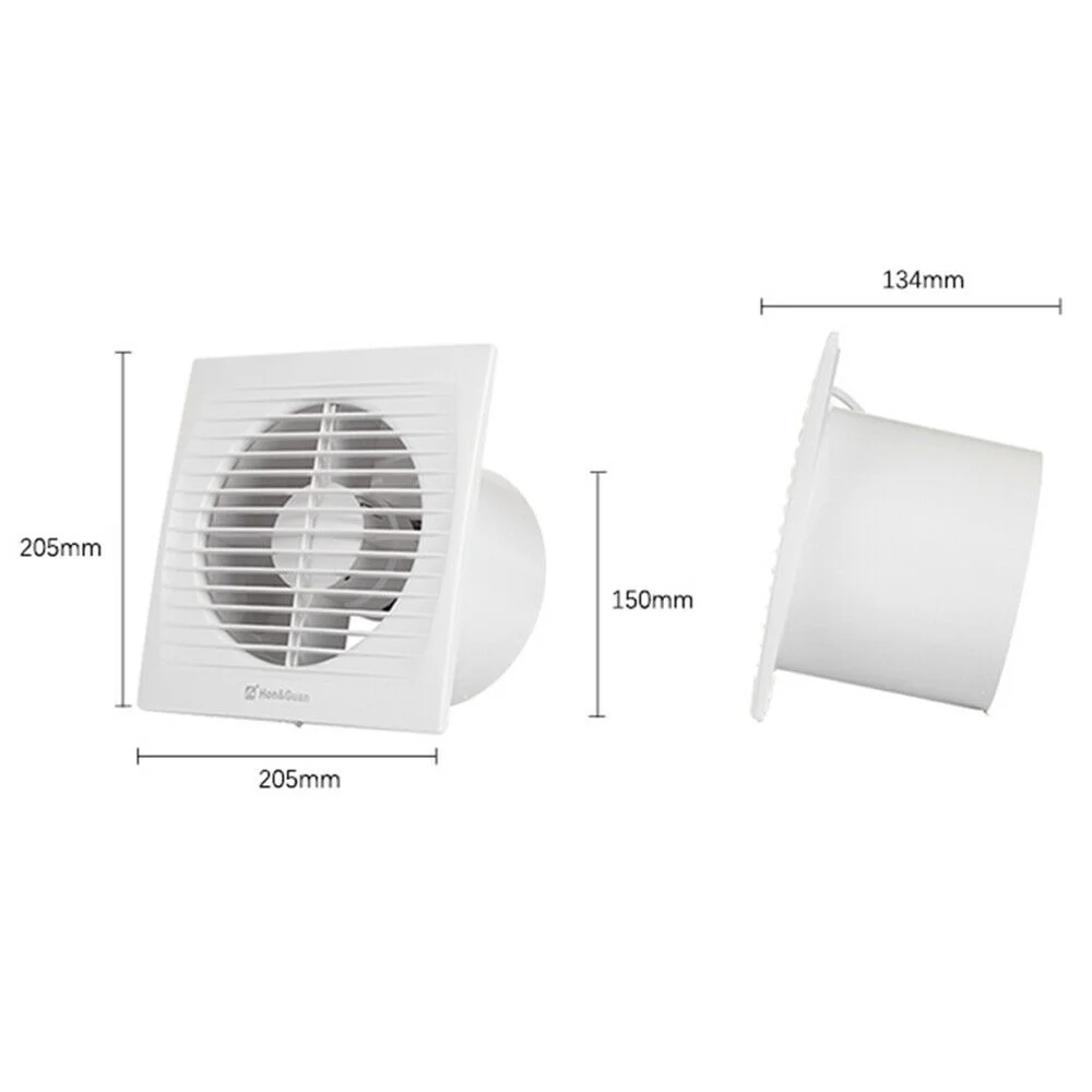 ZhdnBhnos 6'' Silent Ventilator Ventilation Extractor Wall-Mounted Square Exhaust Duct Fan Blower for Bathroom Kitchen 110V 2350rpm