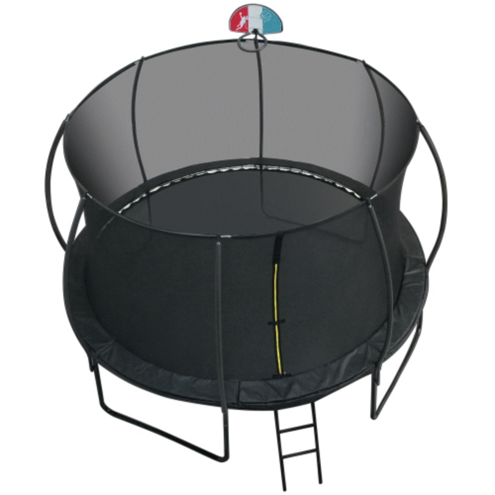 12FT TRAMPOLINE,PUMPKIN SHAPED,BOARD,SLIDE ,BASKETABLL BOARD