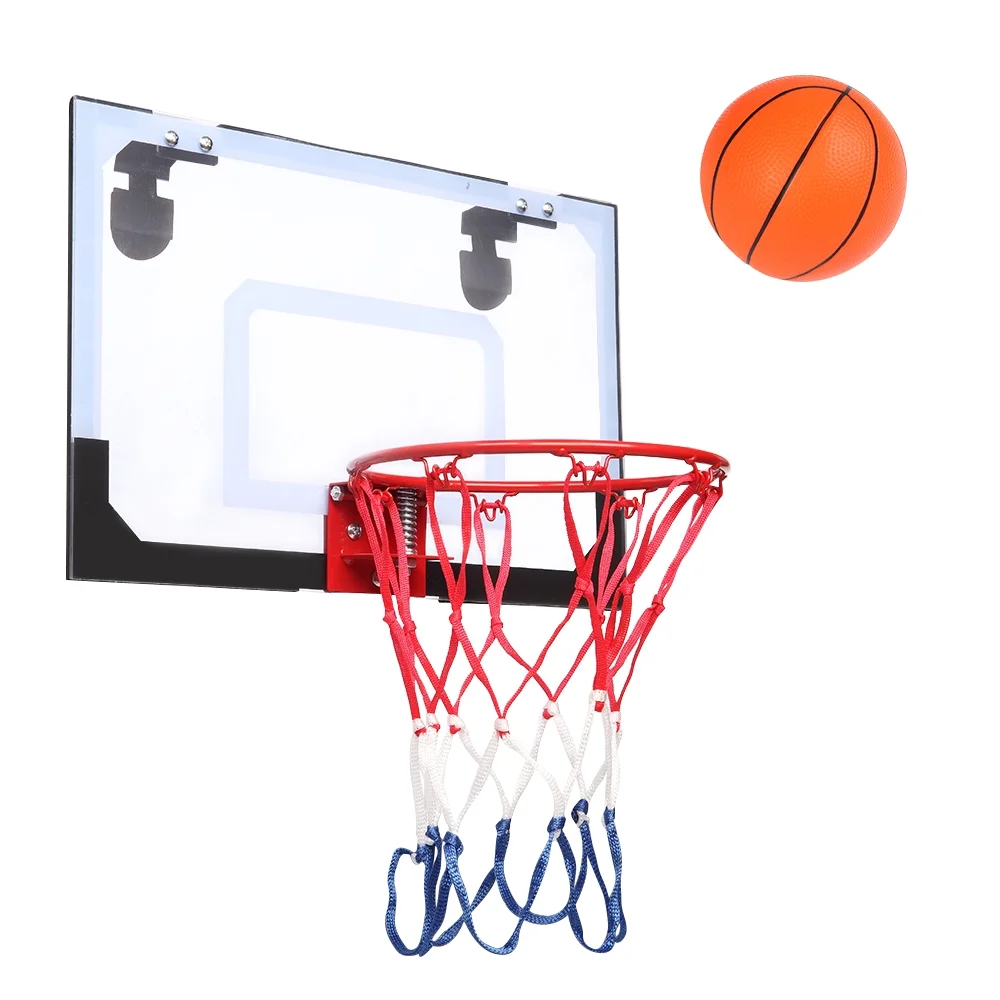 Ktaxon Clear Miniature Basketball Backboard Wall-Mount Hoops and Goals with Ball and Pump (Needle is contained into the air pump)