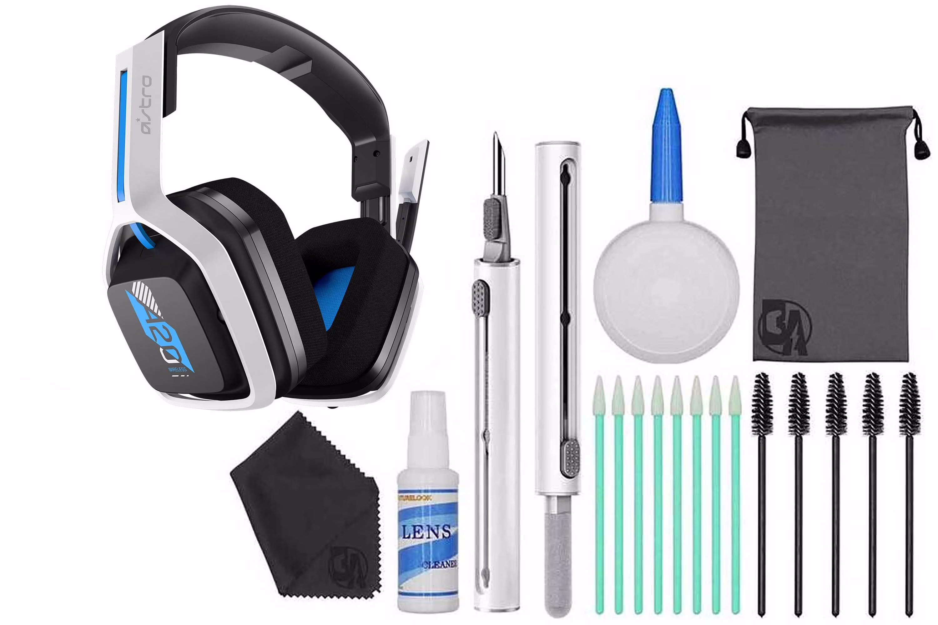 Pre-Owned ASTRO Gaming A20 Wireless Headset Gen 2 for PlayStation 5 and 4, PC & Mac White/Blue (Refurbished: Like New)