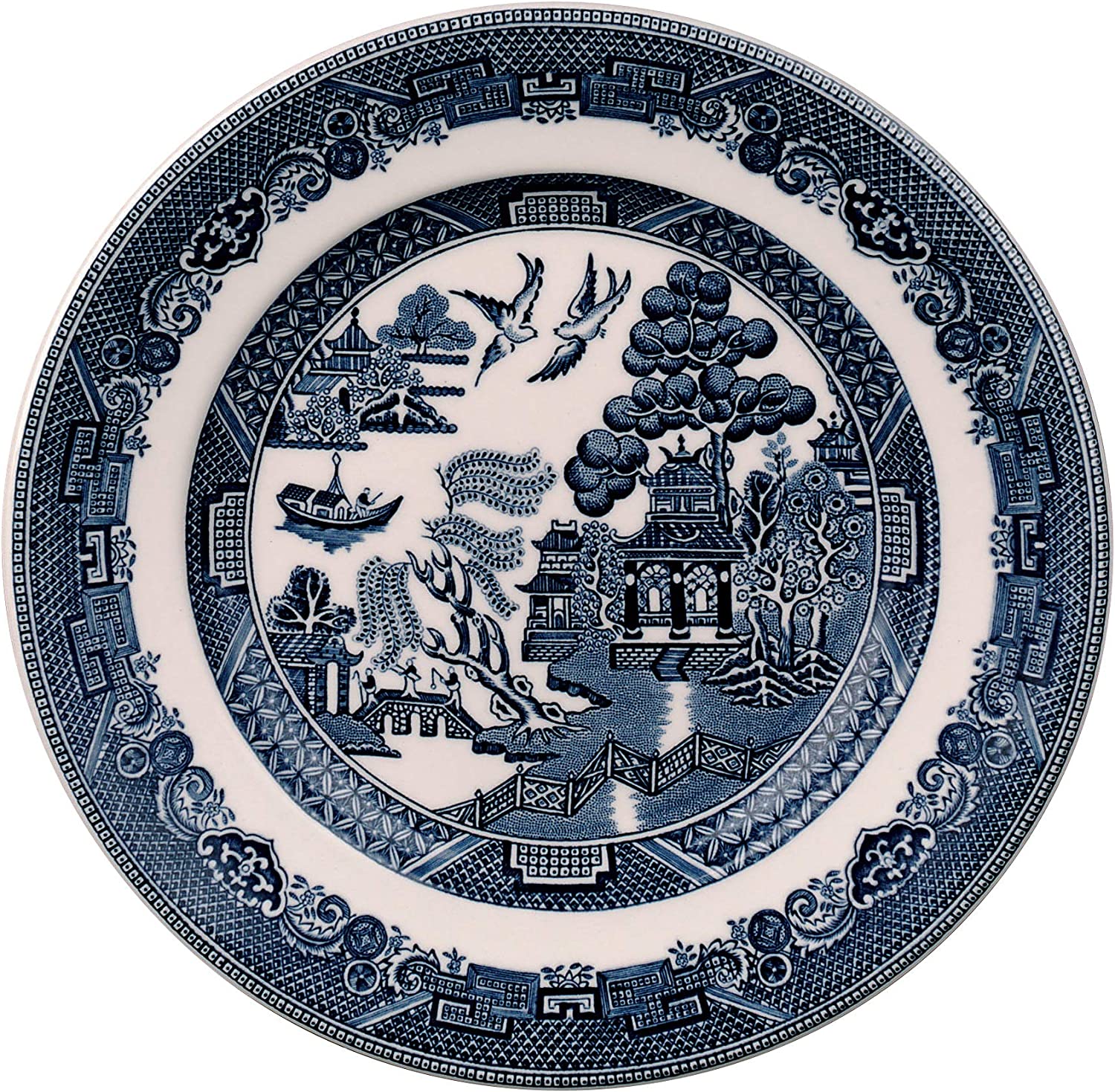 Johnson Brothers Willow Blue 20 Piece Dinnerware Set, Stoneware, Blue