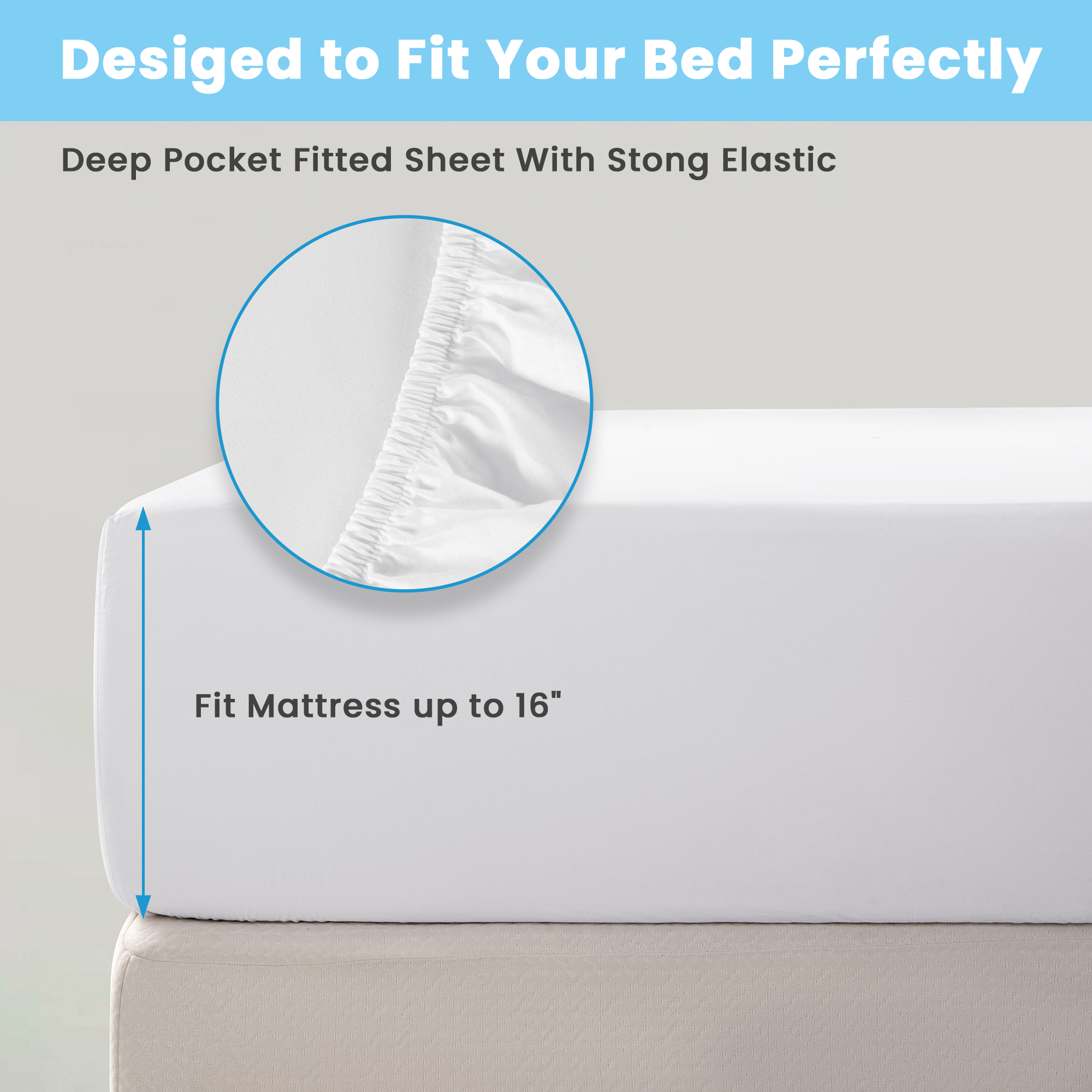 Shilucheng 100% Egyptian Cotton Cooling Bed Sheet Set, 1200 Series Luxury Percale Sheets Set, 16