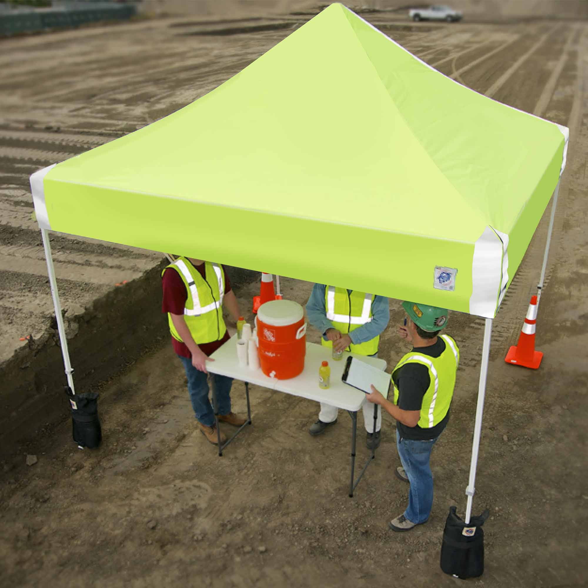 E-Z Up® Hi-Viz Utility Instant Shelter - Outdoor Canopy/Shelter 10' x 10', Orange Top