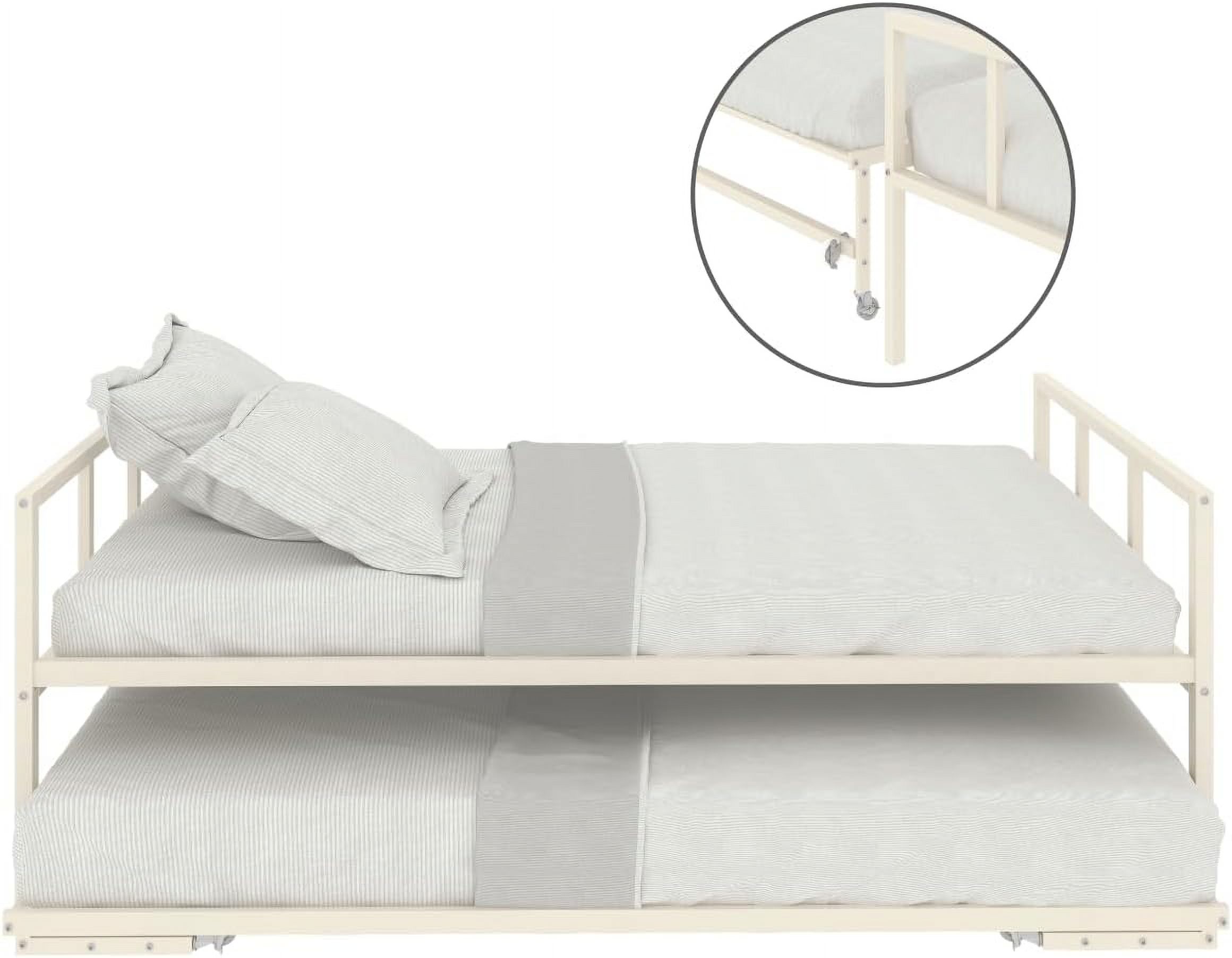 Twin Daybed and Fold- Up Trundle Set, Frame - Mattresses Sold Separately (White)