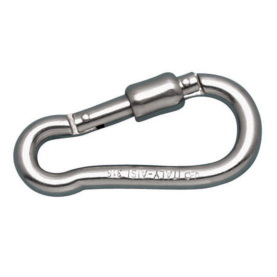 STAINLESS EXT CARABINER CLIP - SLIDE LOCK, 5/16