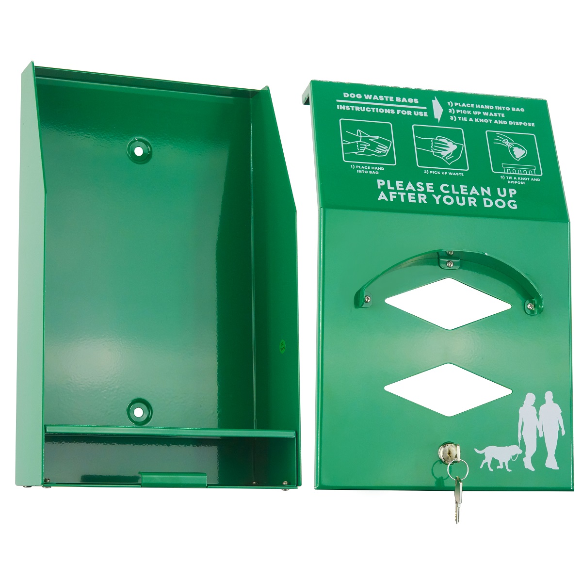 Wall Mounted Aluminum Dog Bag Dispenser with Pick Up After Your Dog Sign