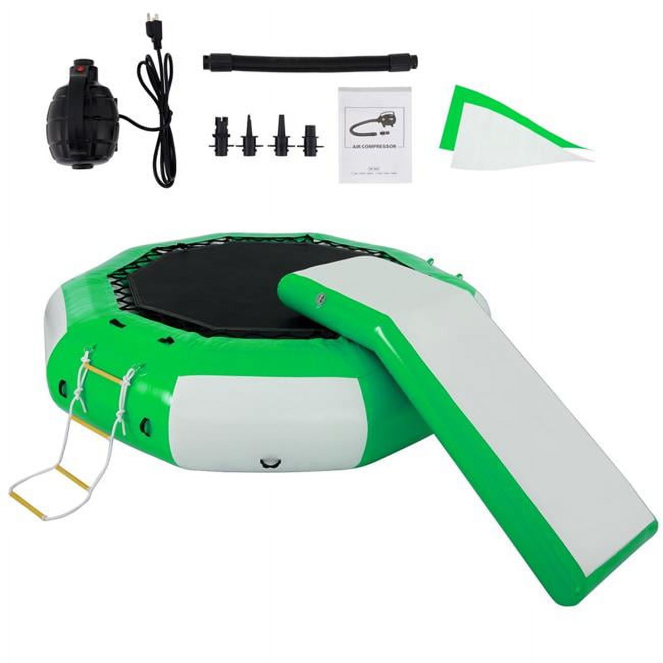 Vevor SSBC10FTGWDFTHD01V0 10 ft. Inflatable Water Trampoline, Green & White
