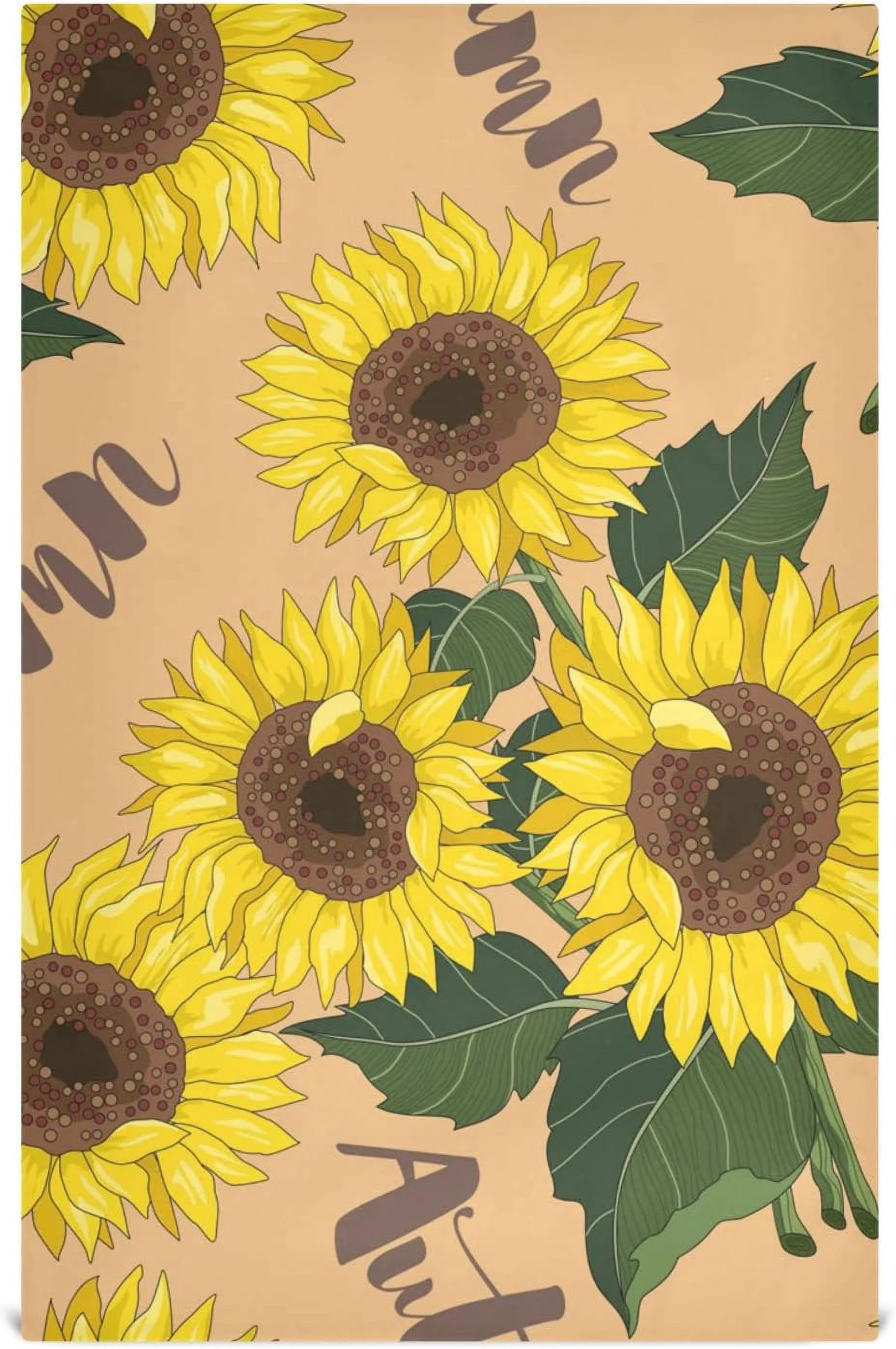 Dreamtimes Autumn Sunflowers Kitchen Towels Set of 4 Dishcloths Hand Towels Tea Towels Ultra Absorbent for Cleaning Washing Drying Dishes Tableware 28'' x 18''