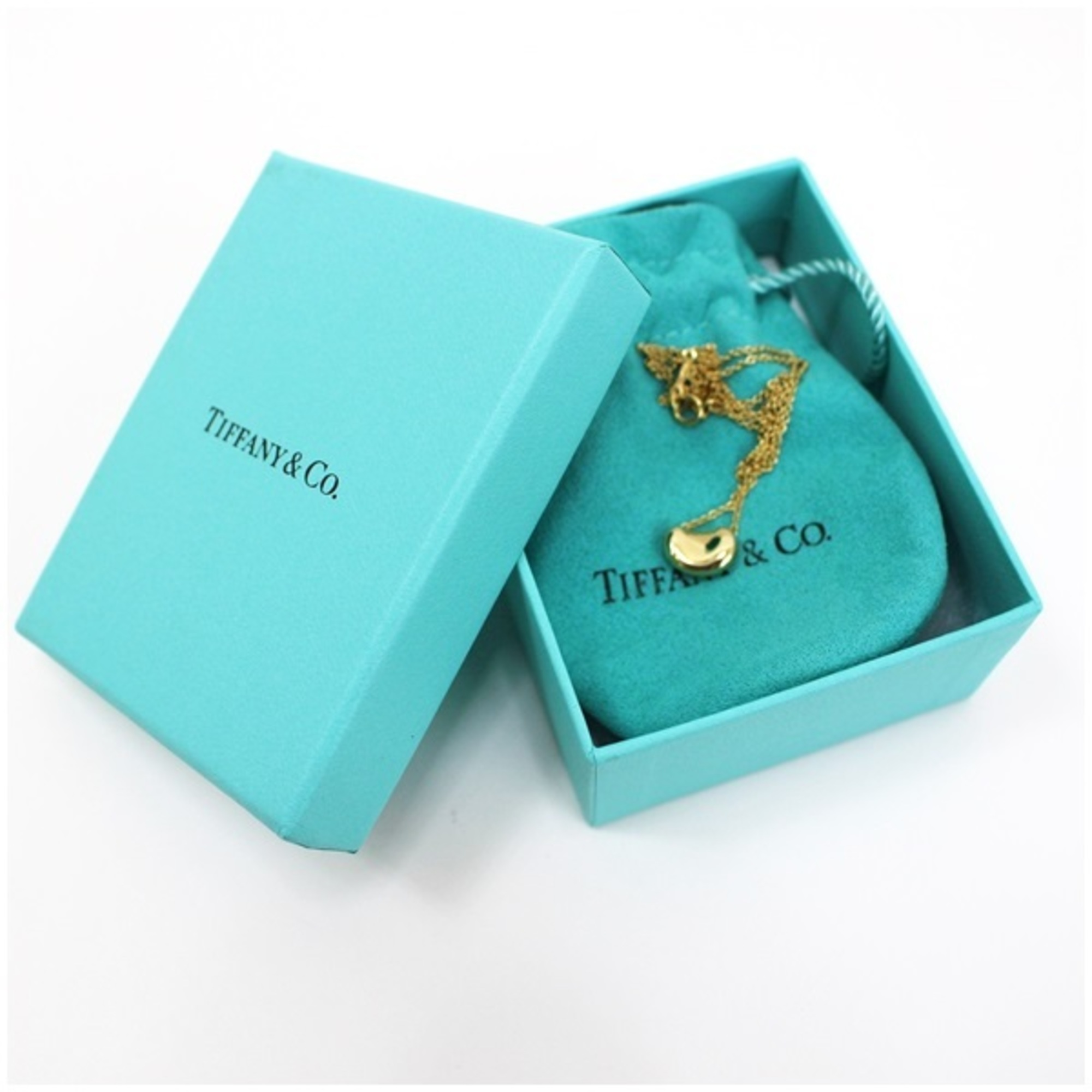 Pre-Owned Tiffany Beans Necklace Pendant K18YG 3.3g TIFFANY Ladies (Good)