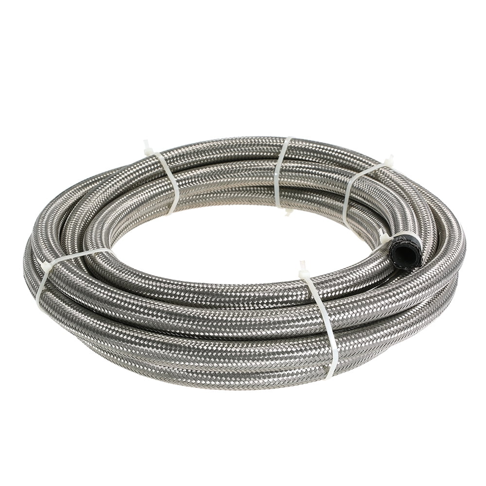 Carevas AN-6 AN6 Stainless Steel Braided Fuel Hose Oil Cooler Hose 2M
