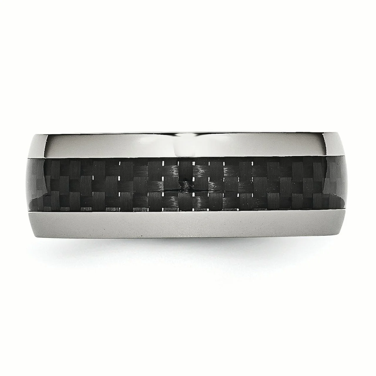 Primal Steel Stainless Steel and Black Carbon Fiber 8mm Polished Band