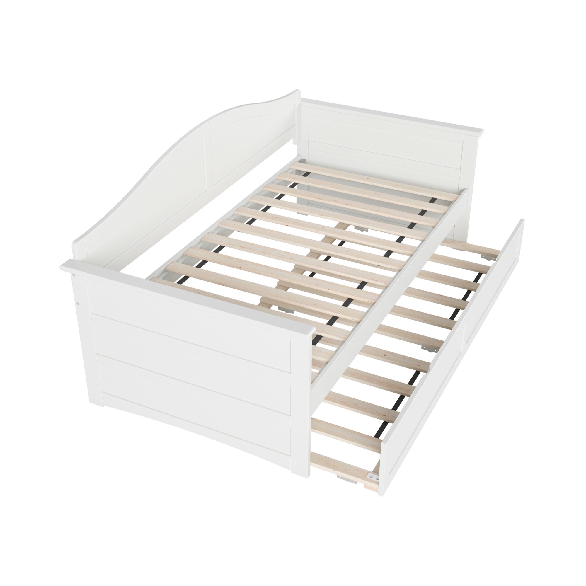 AFI Acadia Twin Wood Daybed with Twin Size Trundle in White