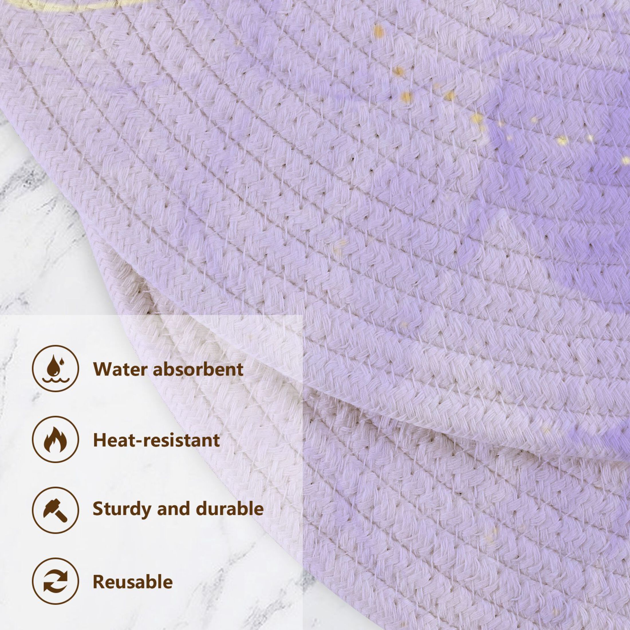 Purple Lavender Liquid 3 PCs Pot Holders Trivets Kitchen 15