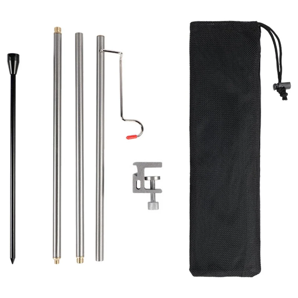 Adjustable Lamp Pole for Camping Table Lantern Stand Portable Aluminum Alloy for Gray