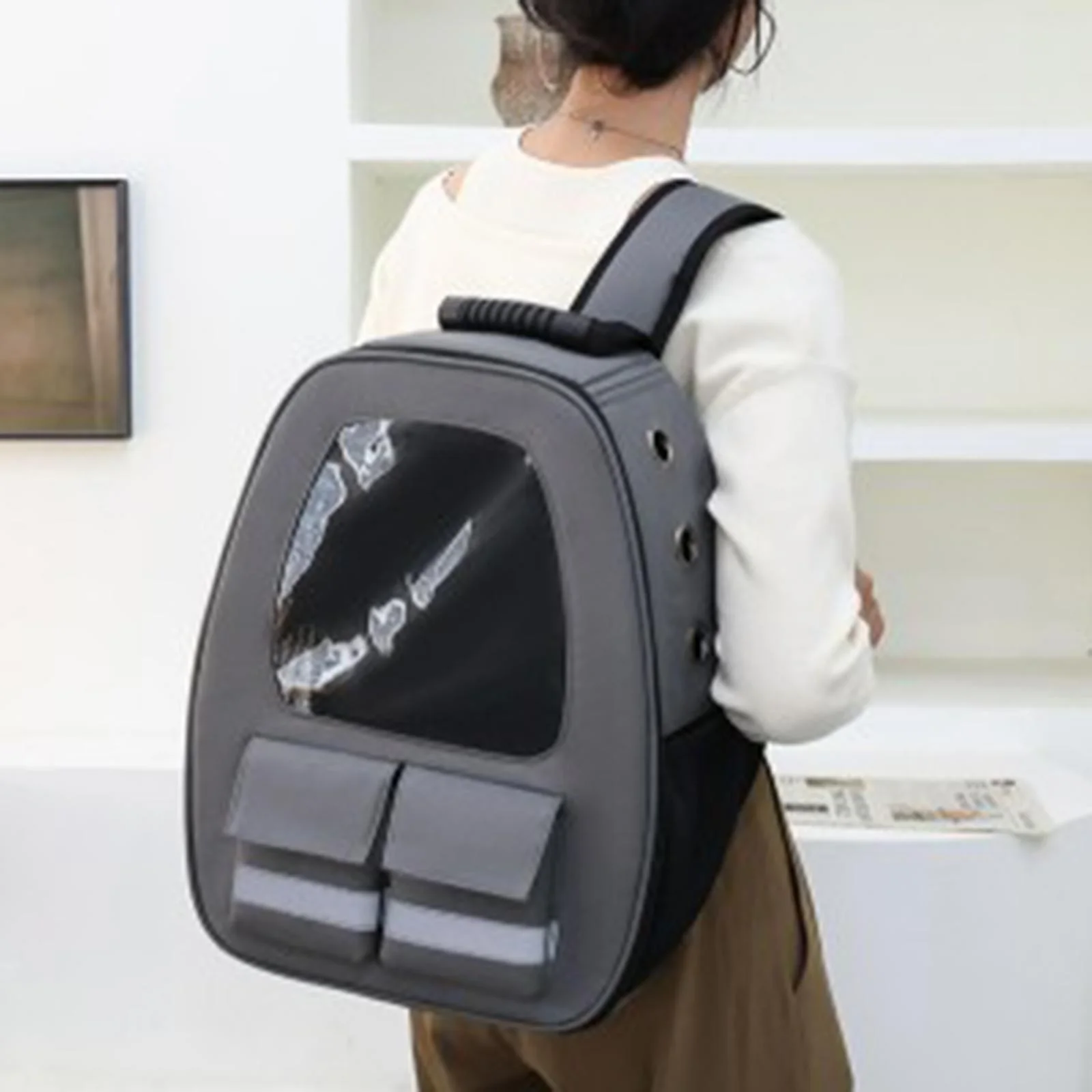 2x Cat Carrier Transparent Large Por for Hiking