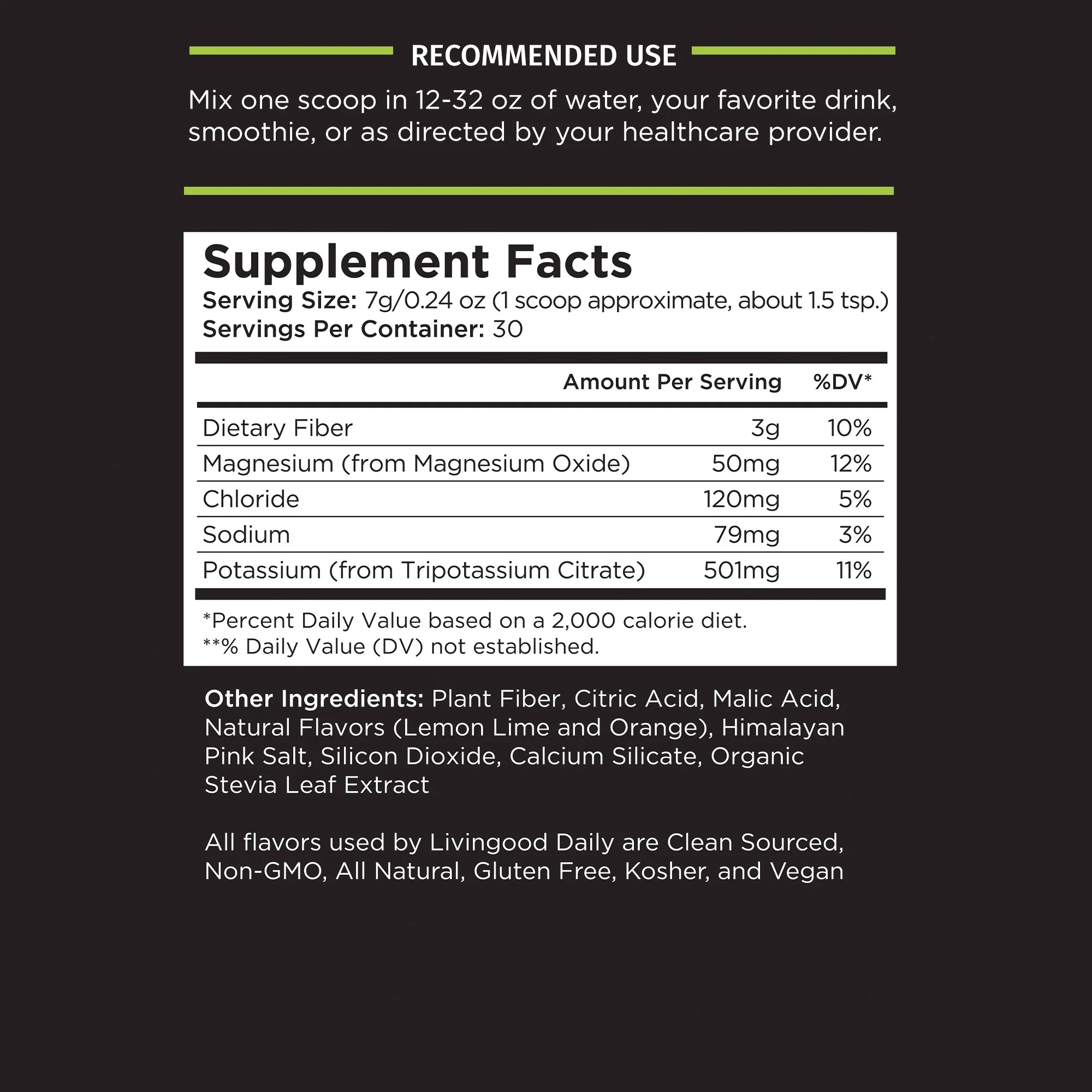 Livingood Daily Electrolyte Powder, Lemon Lime - Sugar-Free Hydration Drink Mix