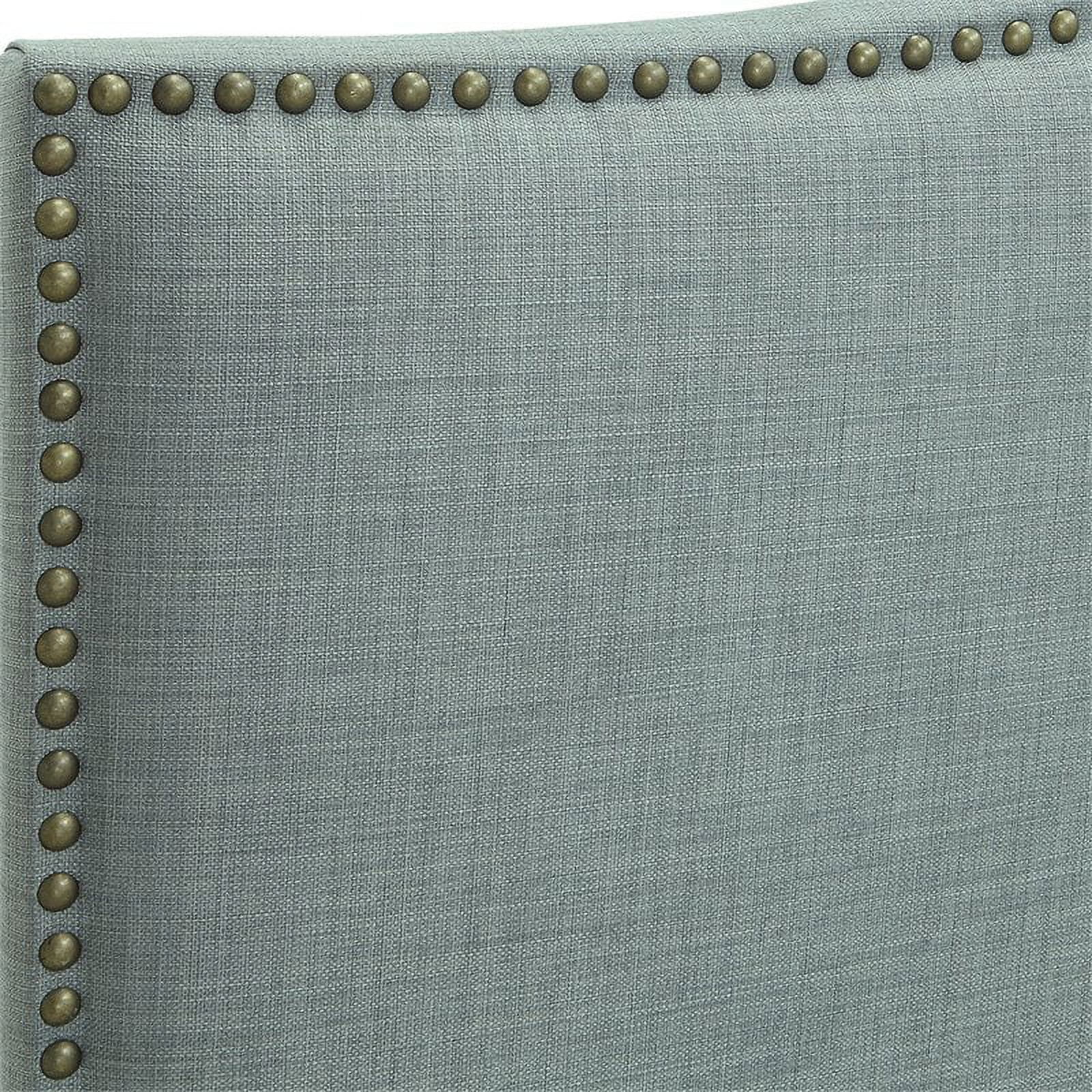 Bowery Hill Traditional Wood Camelback Queen Panel Headboard in Blue bird