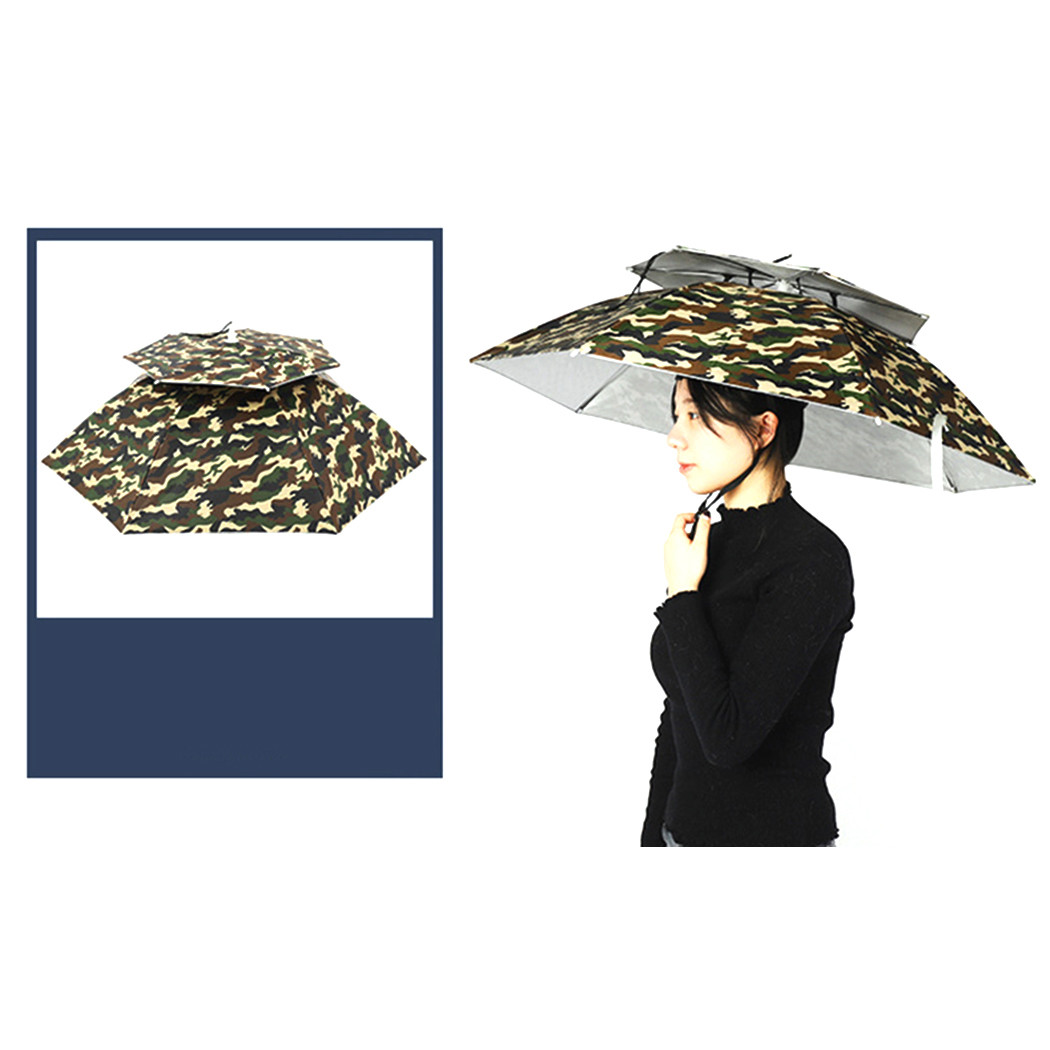 Umbrella Hat Rain-proof Unisex Folding Windproof Fishing Umbrella Head Umbrella