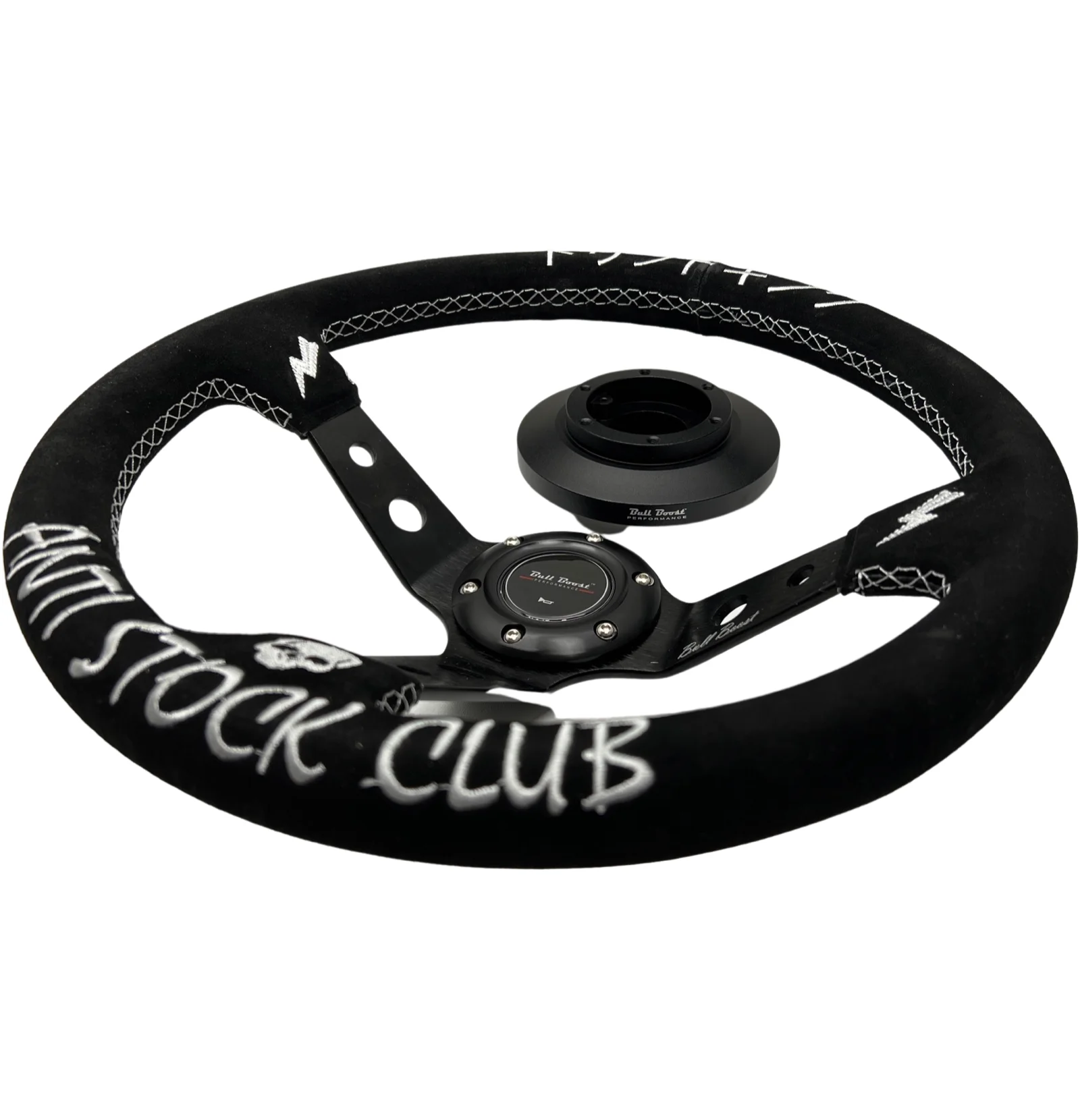 Short Hub Adapter + Suede Steering Wheel For 02-06 Mini Cooper E90