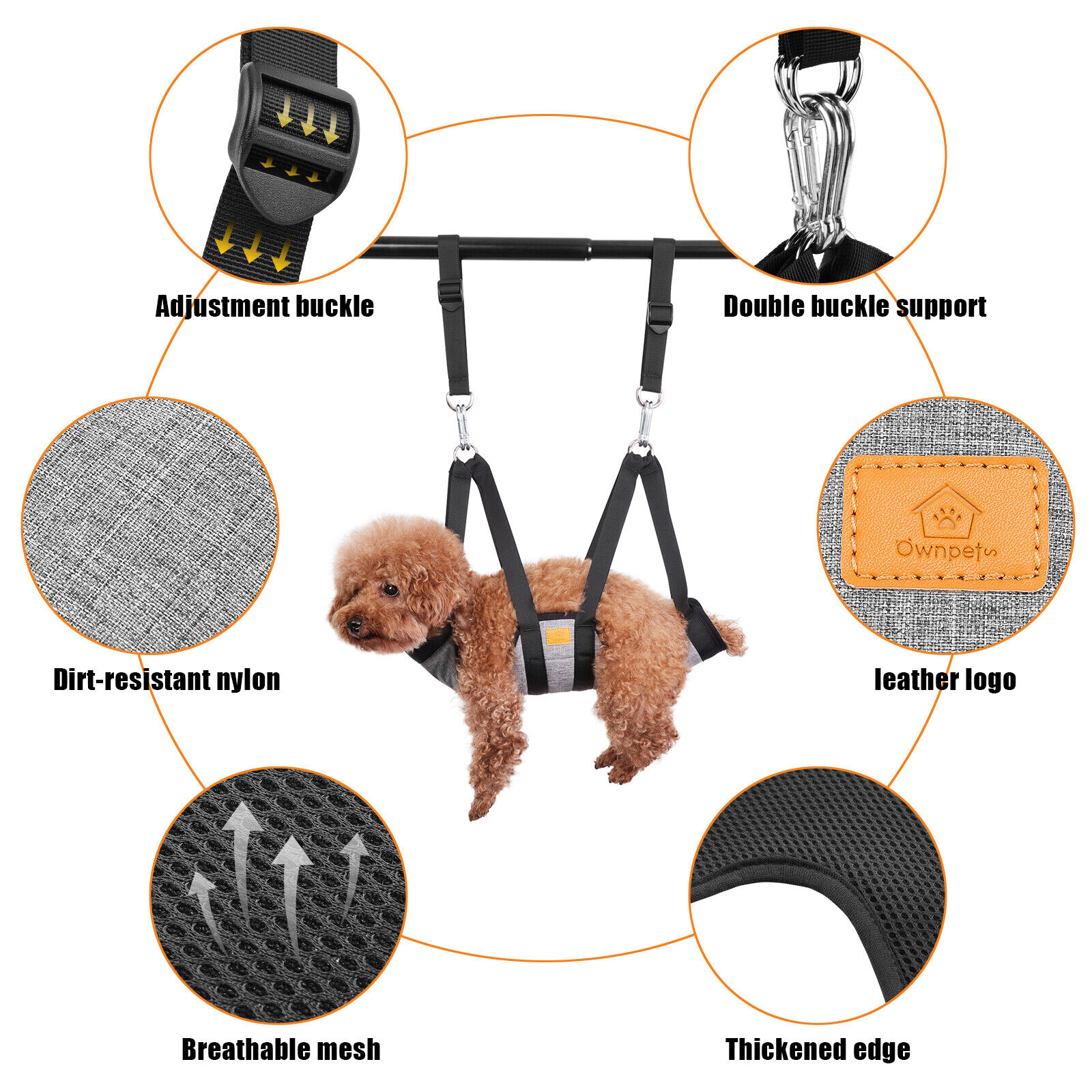 Pet Dog Puppy Hammock Grooming Restraint Harness Sling Bag Hair Nail Trimming SM