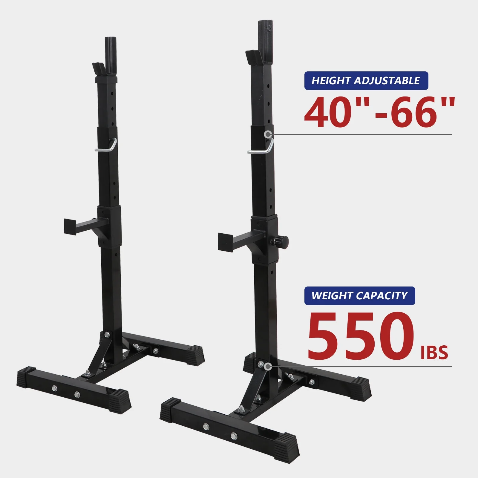 ZenSports Max.550lbs Steel Squat Rack Adjustable 40