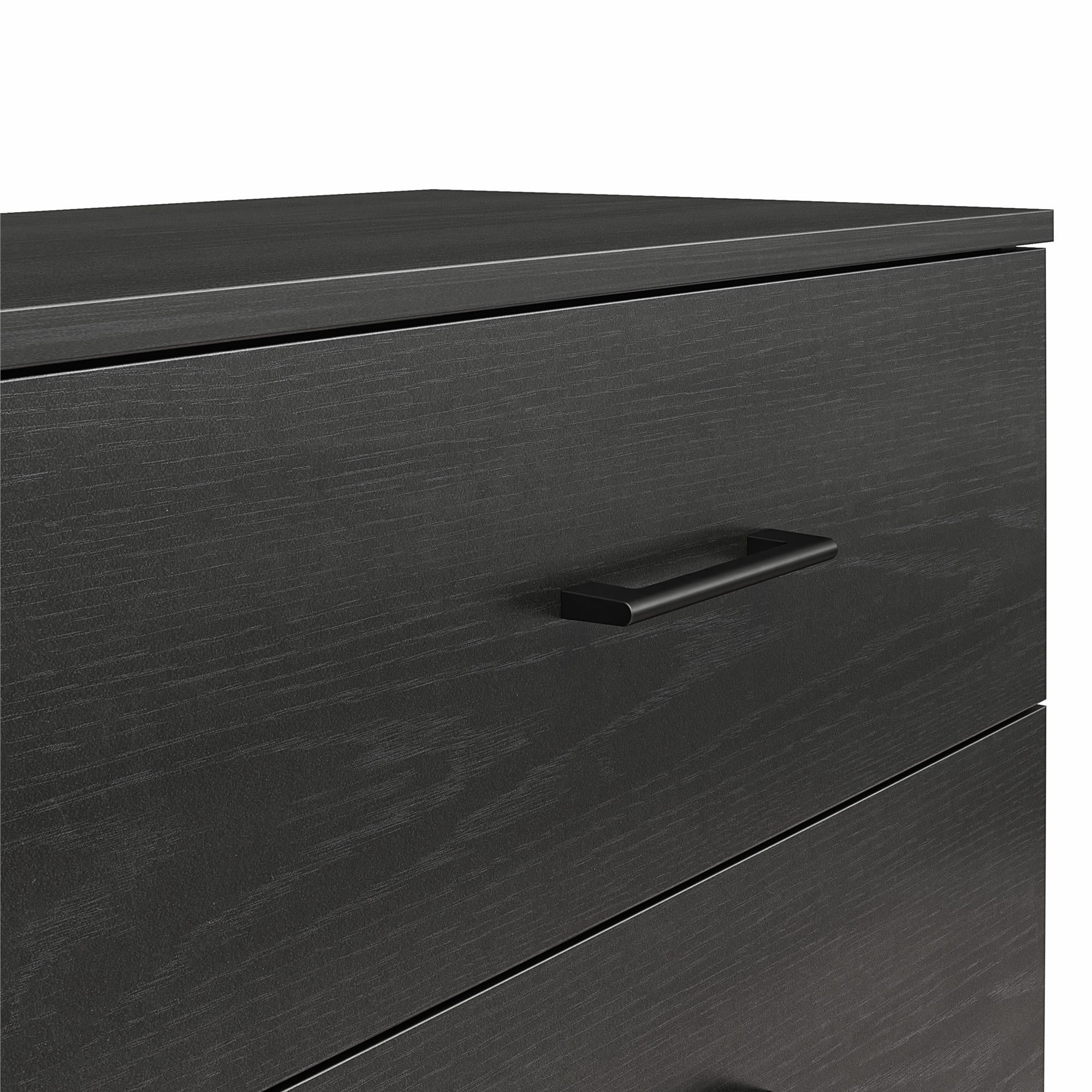 Ameriwood Home Southlander 6 Drawer Wide Dresser, Black Oak