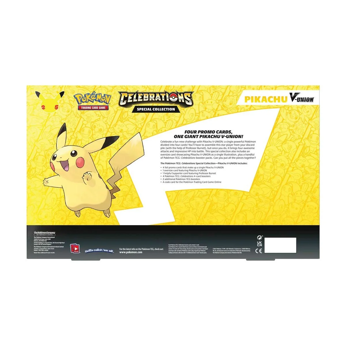 Pokemon Celebrations Pikachu V-Union Special Collections Box