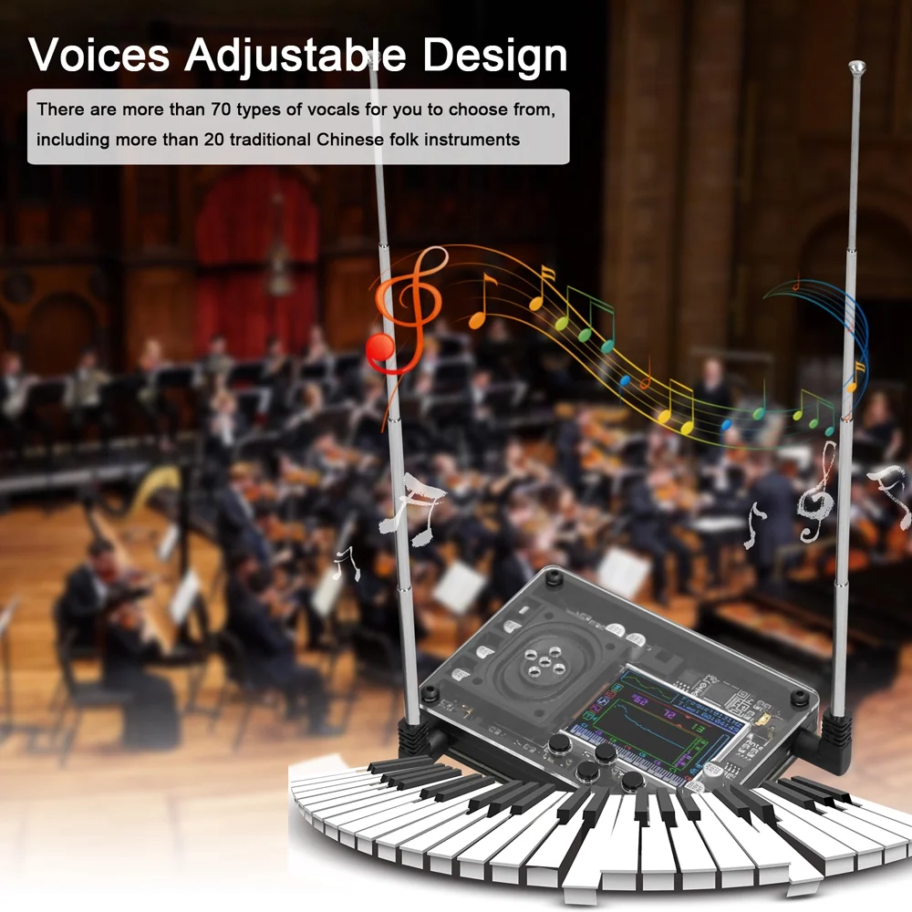 Carevas Musical instrument,With Color Screen Theremin Musical Audio Theremin Voices Adjustable With Theremin Type-c S N Display Qisuo Huiop Vin E Le Xibany Musical Vin E Interf O Theremin Color S N