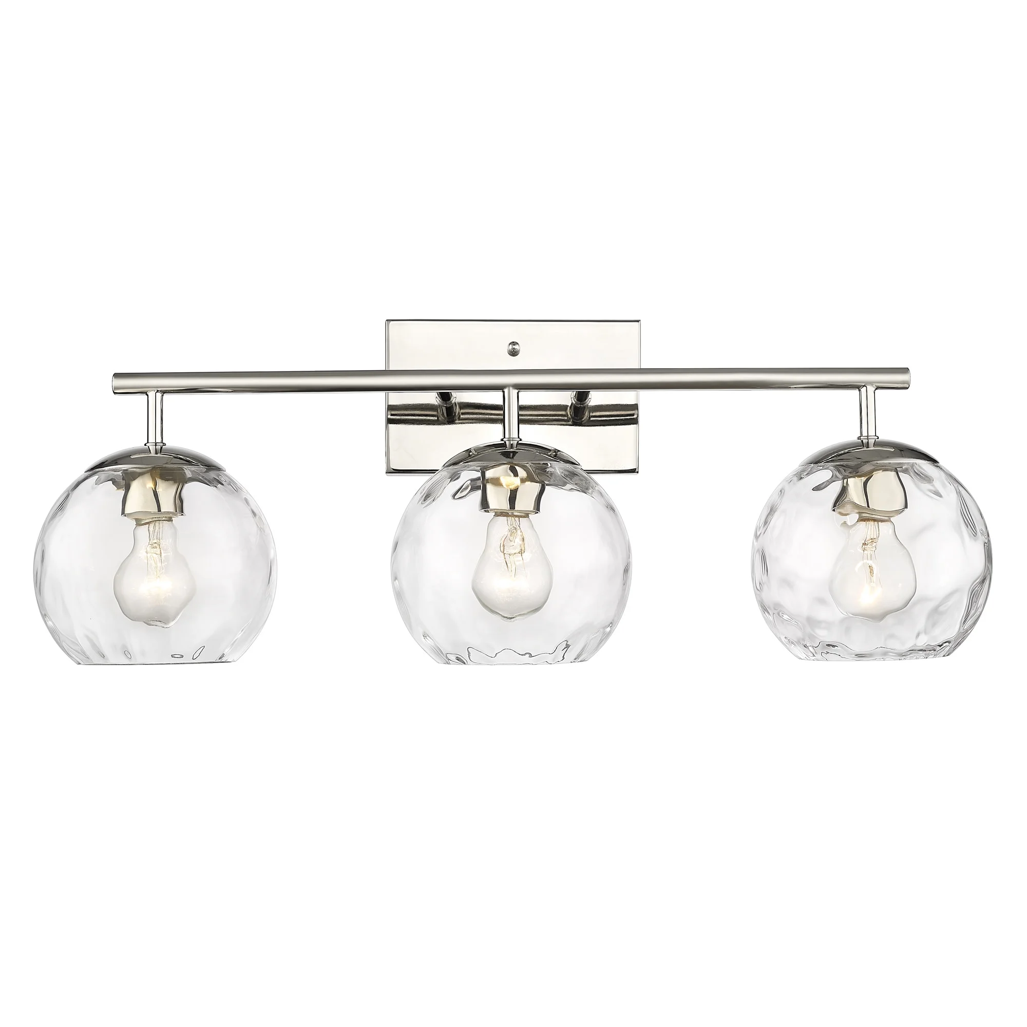 IN40049PN-Acclaim Lighting-Mackenzie - 3-Light Bath Vanity With Rippled Water Glass In Glam Style
