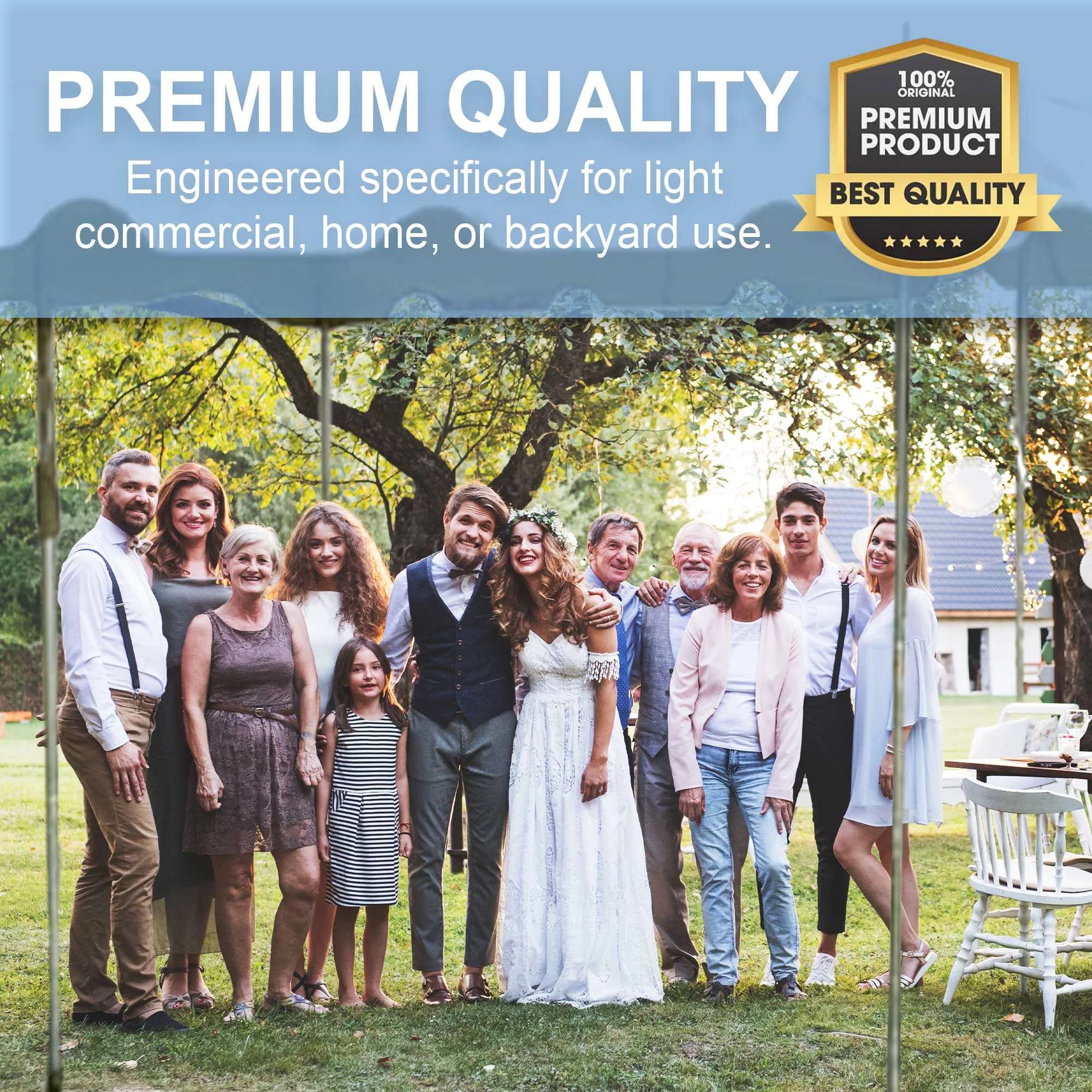 Party Tents Direct Weekender Outdoor Canopy Pole Tent, White, 20 ft x 20 ft