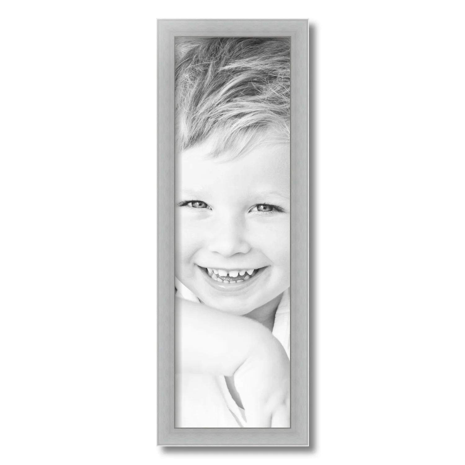 ArtToFrames 8x26 inch Stainless Steel Picture Frame, Silver MDF Poster Frame (3882)