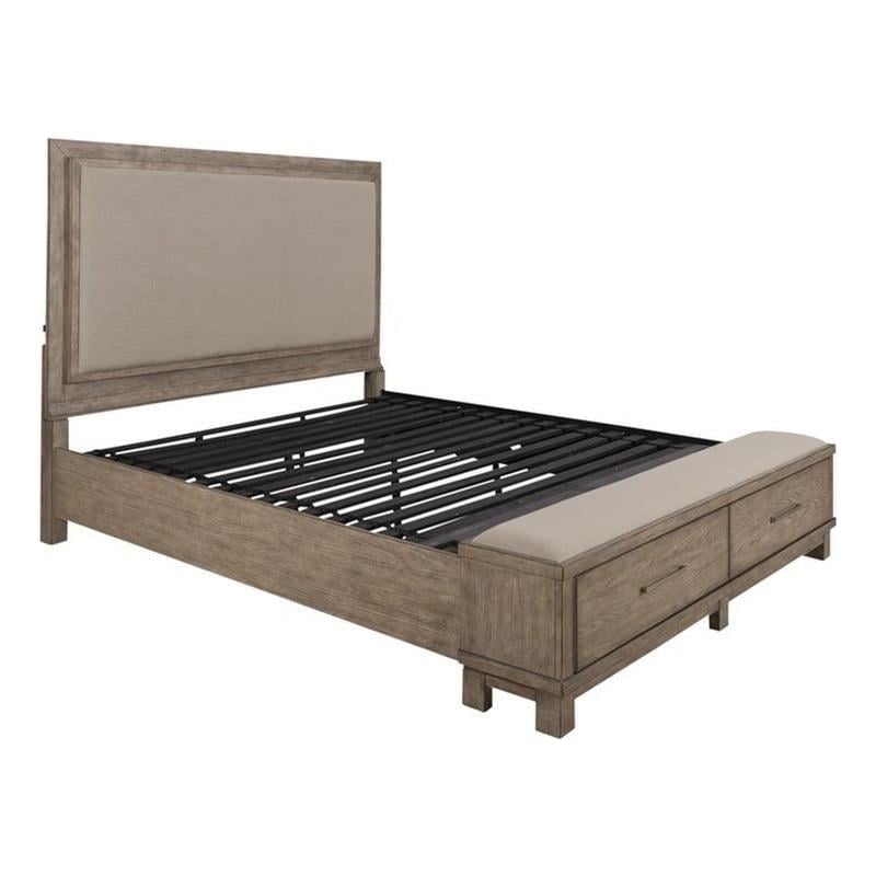 Liberty Furniture Canyon Road Wood King Storage Bed in Burnished Beige