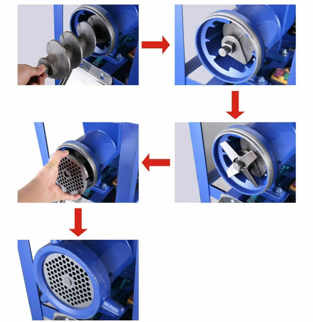 Techtongda Electric Bone Crusher Feed Processer Stainless Steel Meat Grinder 220V 3KW