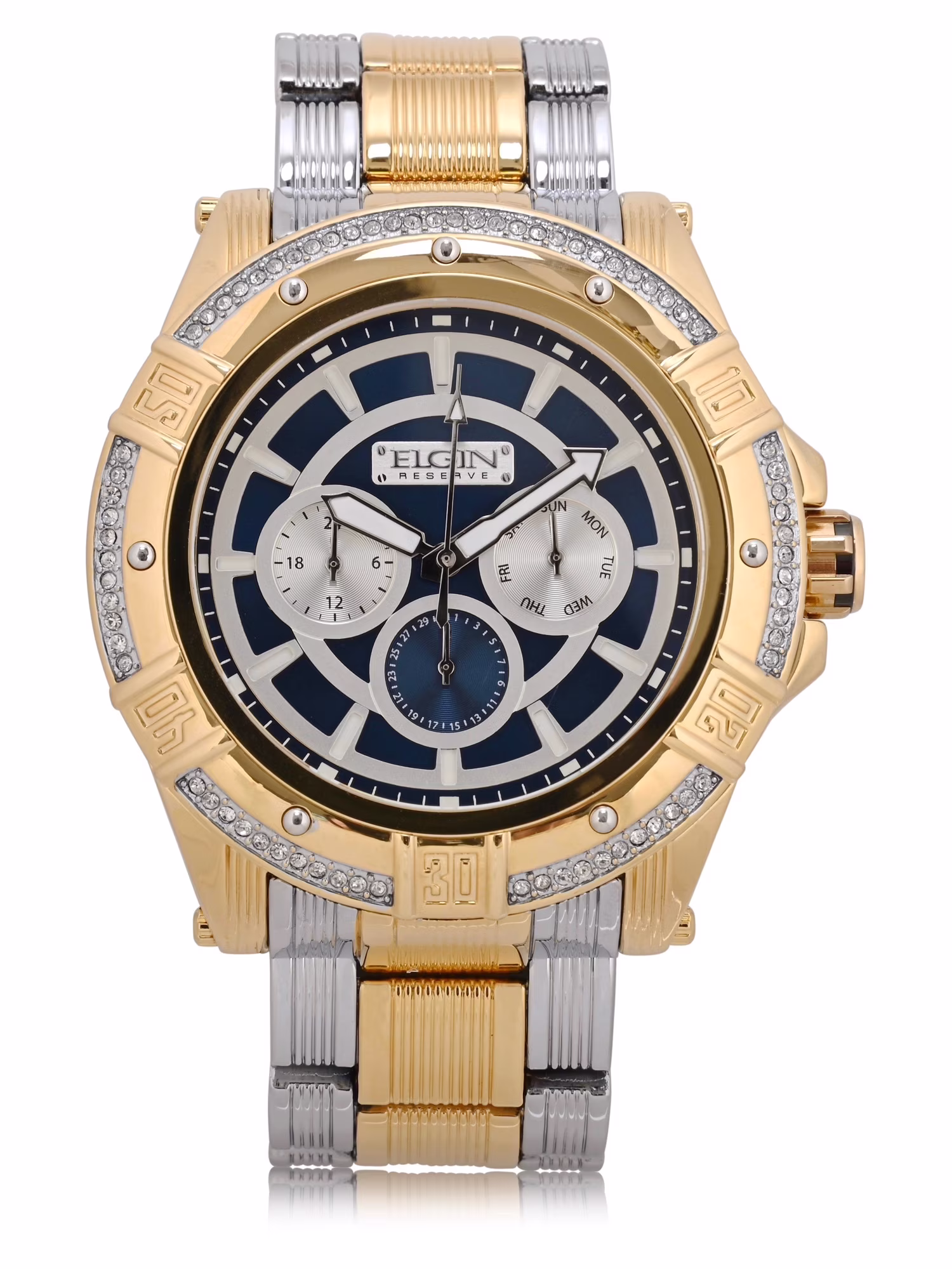 Elgin Adult Male Analog Watch with Gold Chrono Display - FG160065